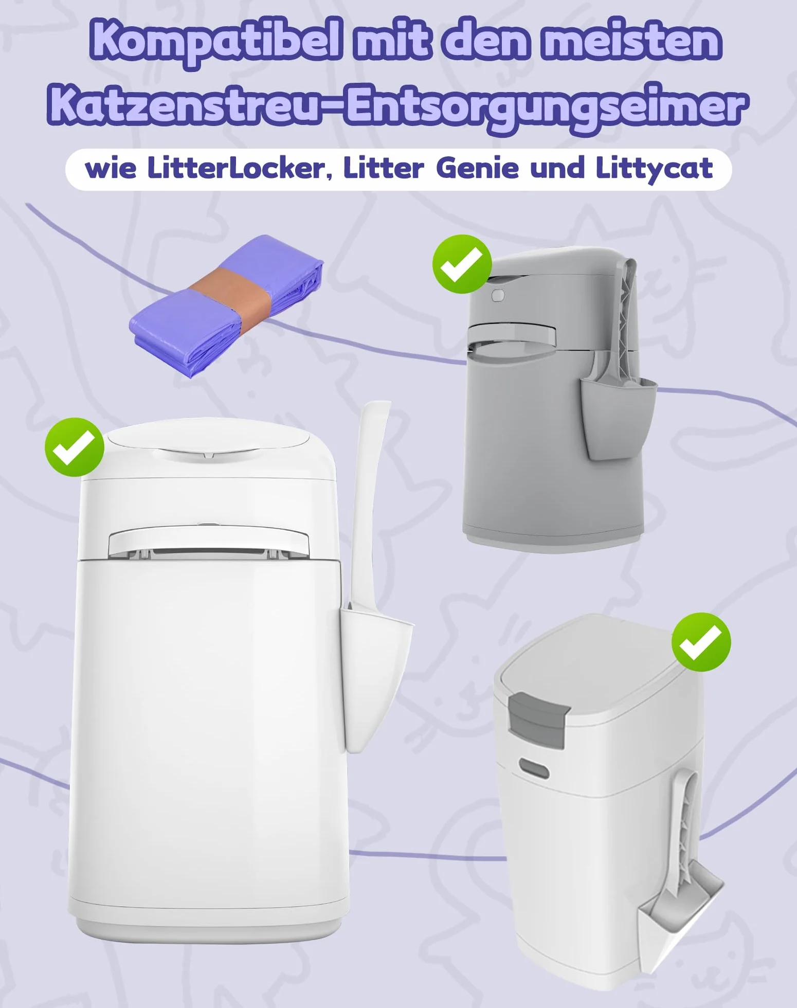 12 sztuk worków do uzupełniania żwirek dla kotów, folia uzupełniać do Litter Locker, kaseta LittyCat