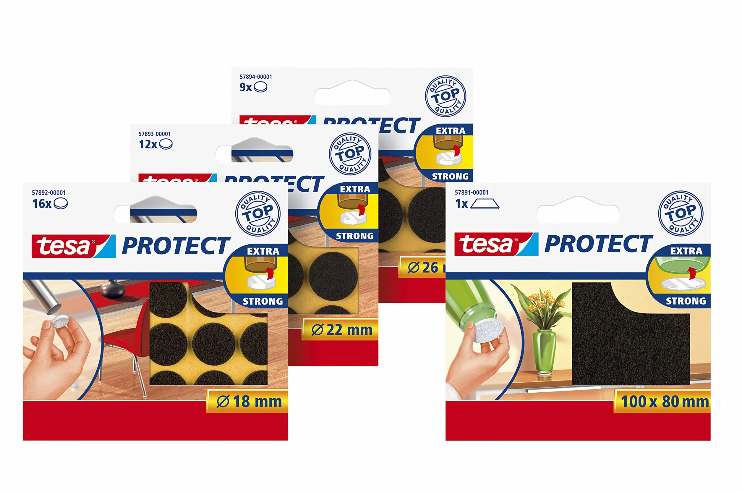 tesa UK Protect Anti Scratch Samoprzylepny Filc 100 mm x 80 mm - Brązowy