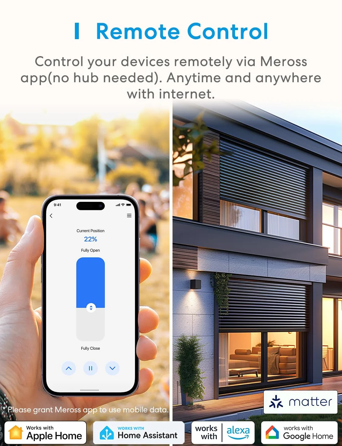 Meross Matter zwijarka taśmowa do rolet, elektryczna, podtynkowa (maks. 45 kg, 6 m²), napęd do rolet Smart Home z automatycznym sterowaniem czasowym i sterowaniem głosowym, kompatybilny z Apple