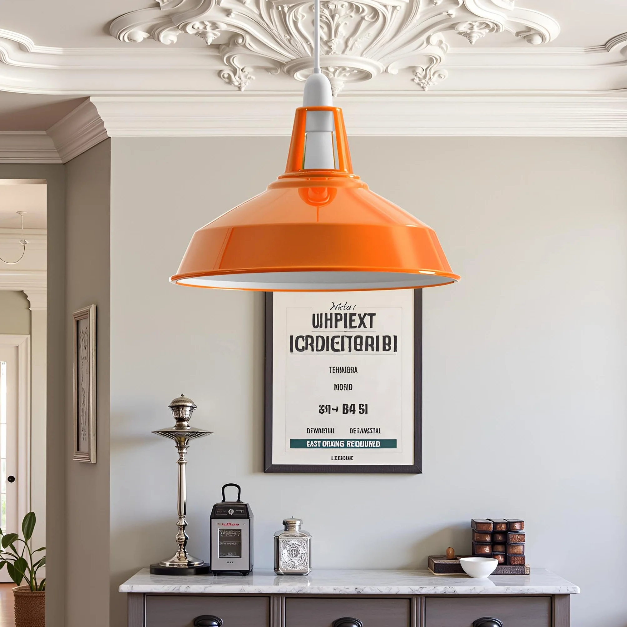 Pomarańczowe metalowe abażury do lamp w nowoczesnym stylu retro antyczne odcienie do lamp sufitowych, abażury do przemysłowych lamp wiszących do sypialni, kuchni i łazienki