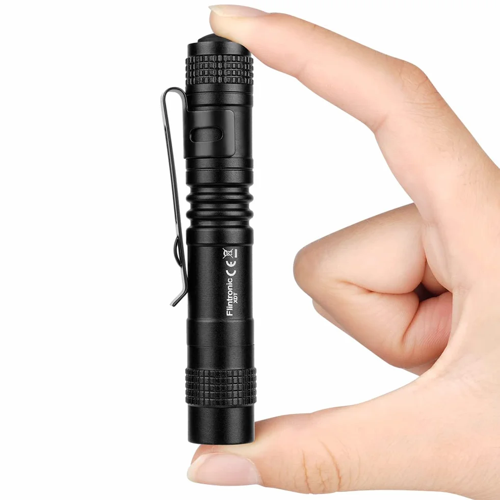 flintronic Zestaw 2 minilatarek LED 200 lumenów wodoodporna latarka w kształcie długopisu na baterię AAA