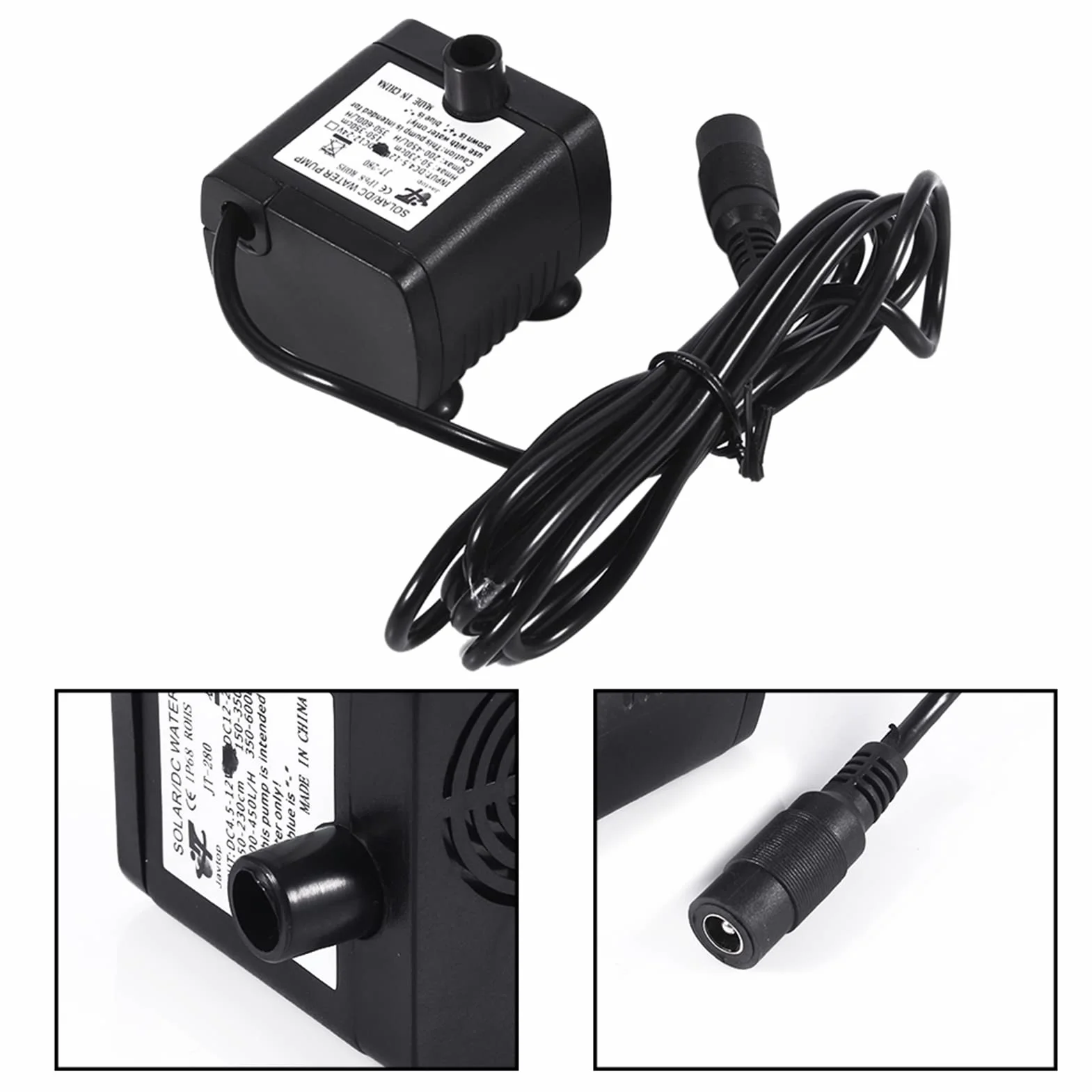 TOPINCN Pompa zatapialna mini fontanna DC12V do akwarium i stawu