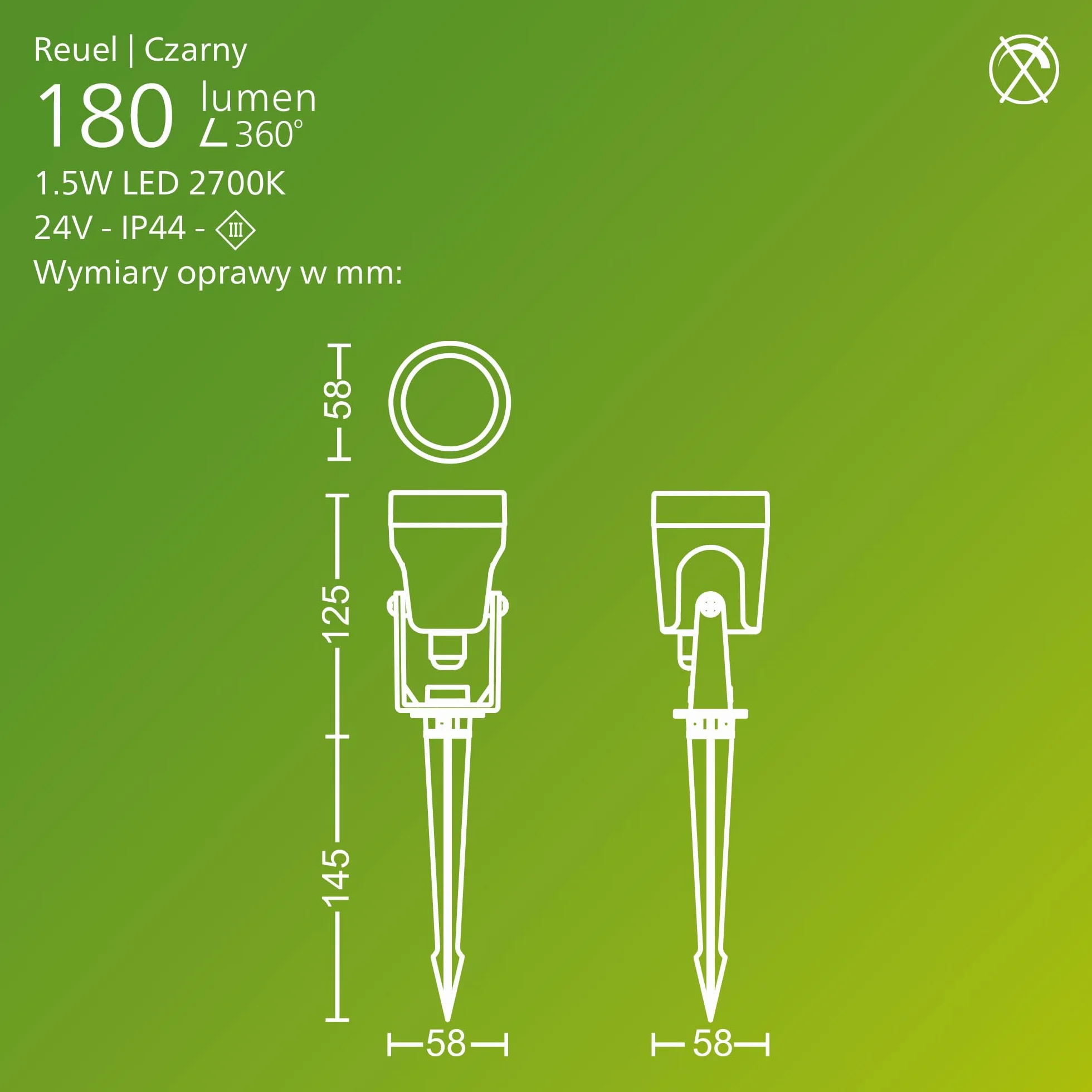 Philips Reuel Zewnętrzna Lampa Punktowa 24 V GardenLink Niskonapięciowa, 2700 K, 180 lm, Czarna, Zestaw Rozszerzeń