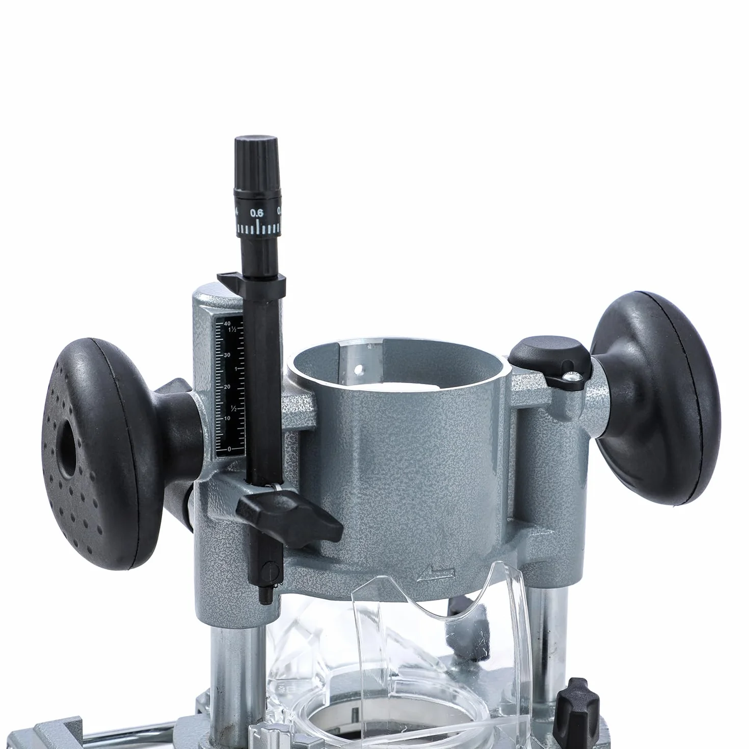 KATSU Tools Podstawa do przycinania, w pełni regulowana, aluminiowa, do elektrycznych lub bezprzewodowych ręcznych frezów do drewna z dyszą przeciwpyłową 105421