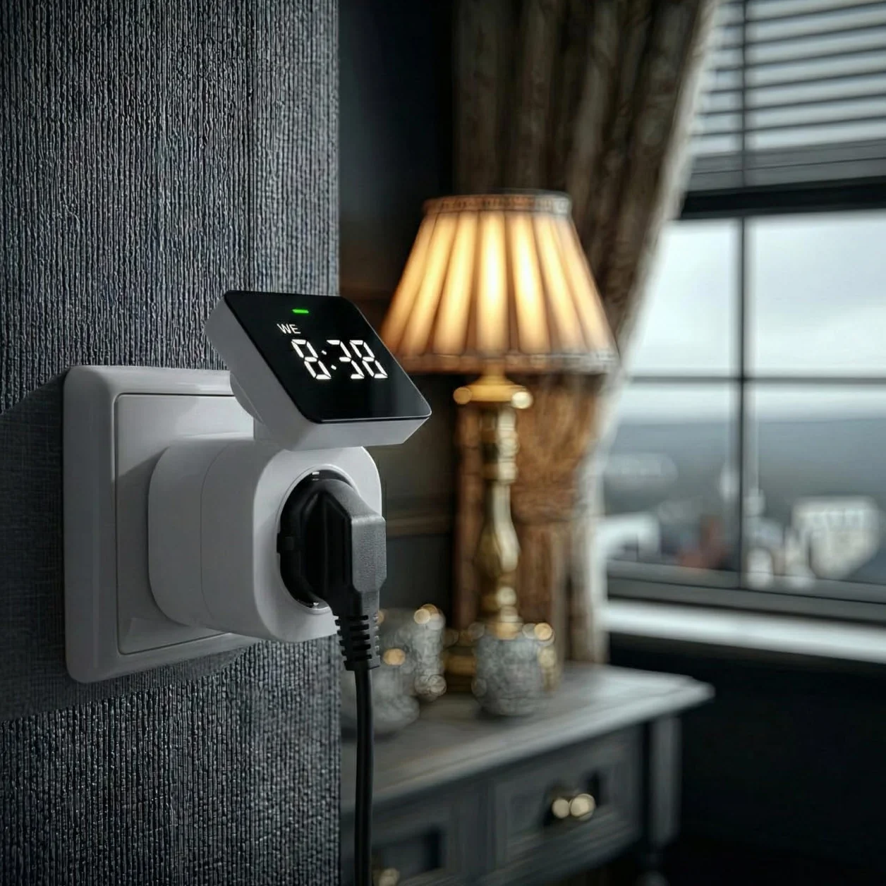 Green Blue Cyfrowy programator czasowy gniazdko z 8 indywidualnie ustawianymi programami | maks. obciążenie 16 A/3680 W | wyświetlacz LCD, klasa ochrony IP20 do użytku w pomieszczeniach