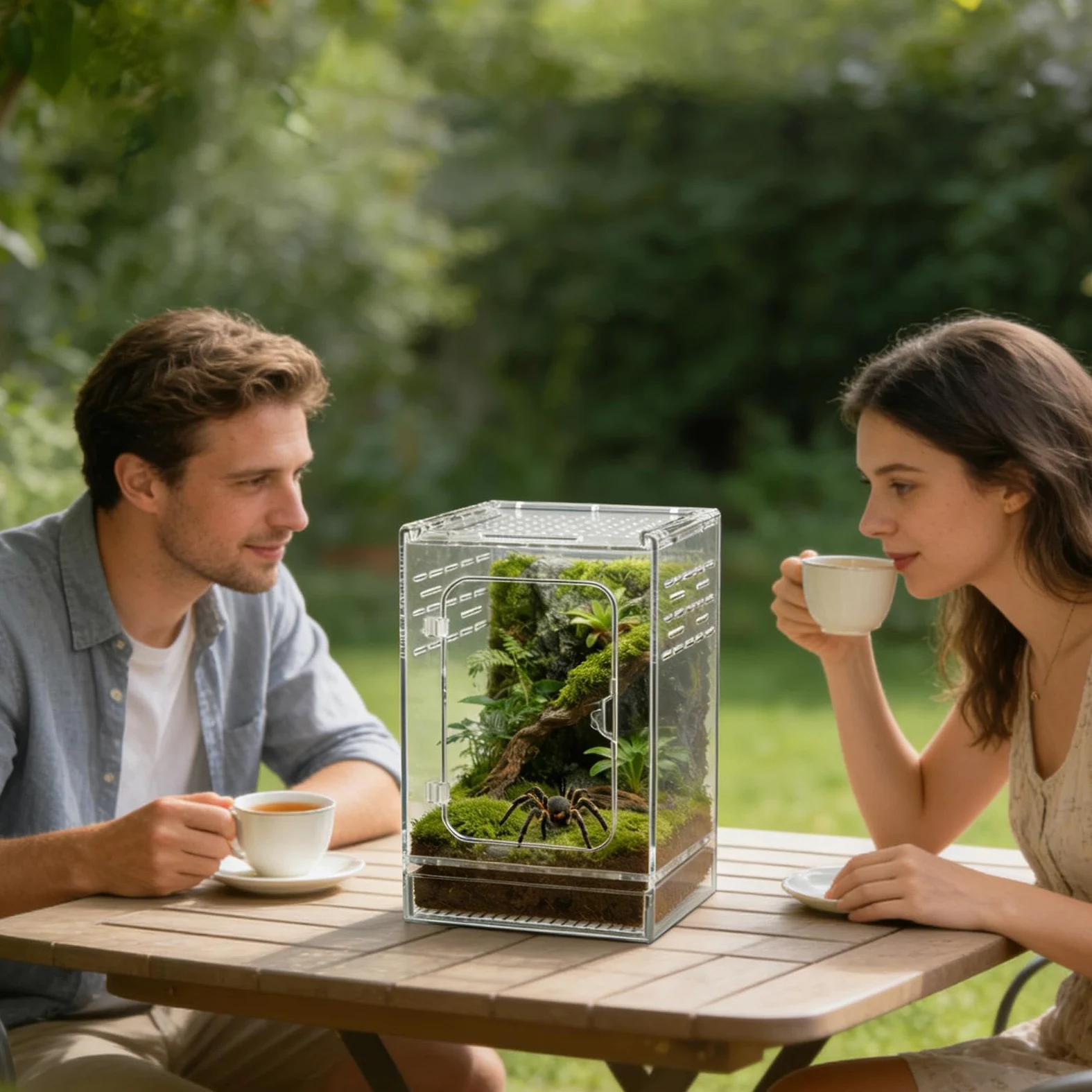 Siedlisko pająka, przezroczyste akrylowe terrarium o całkowitej przejrzystości | Małe siedlisko dla gadów, dla jaszczurek, ślimaków, żab, węży i krabów pustelników