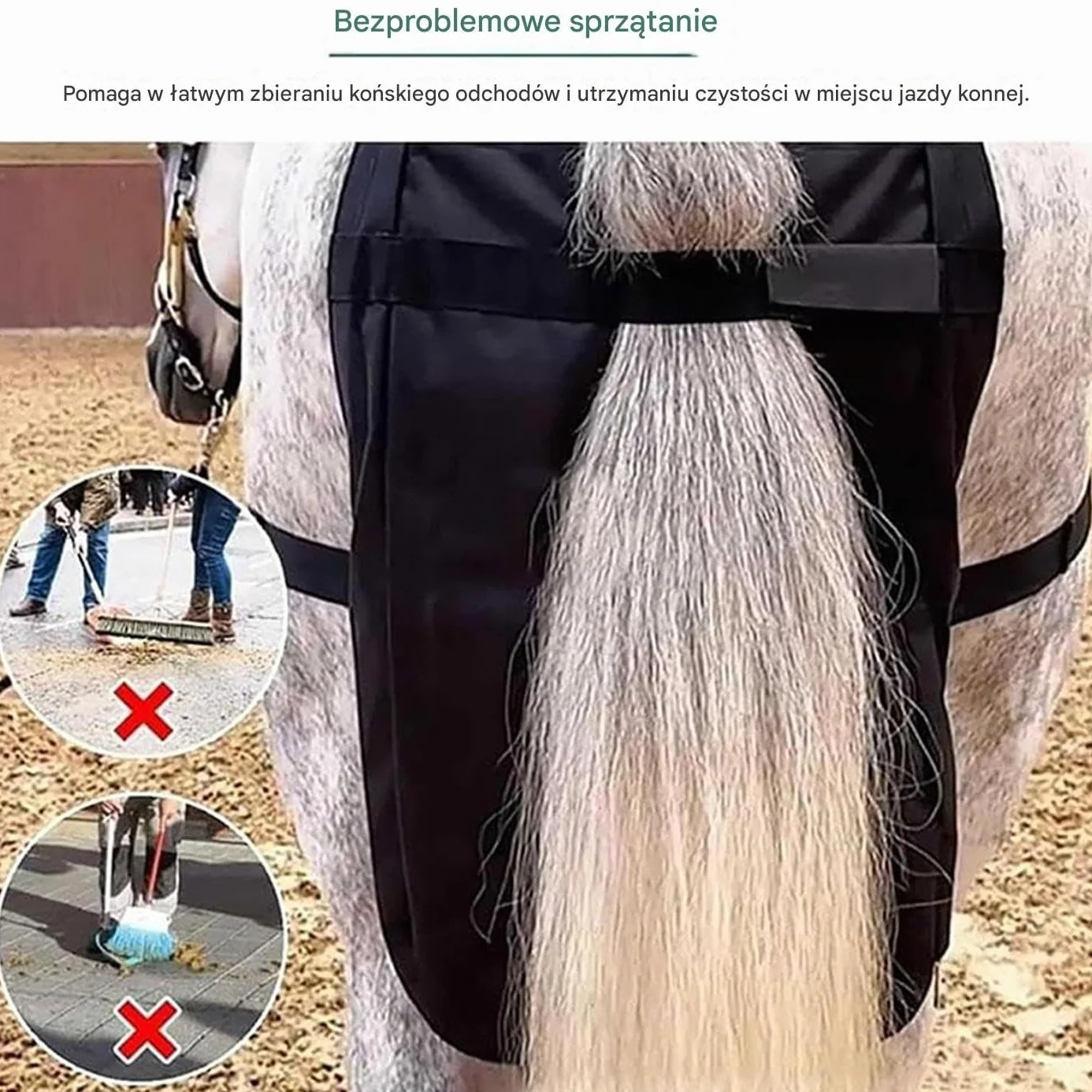 Worek Koński Obornik Do Zbierania Odchodów Ergonomiczny Uchwyt Wodoodporny Wytrzymałe Worki