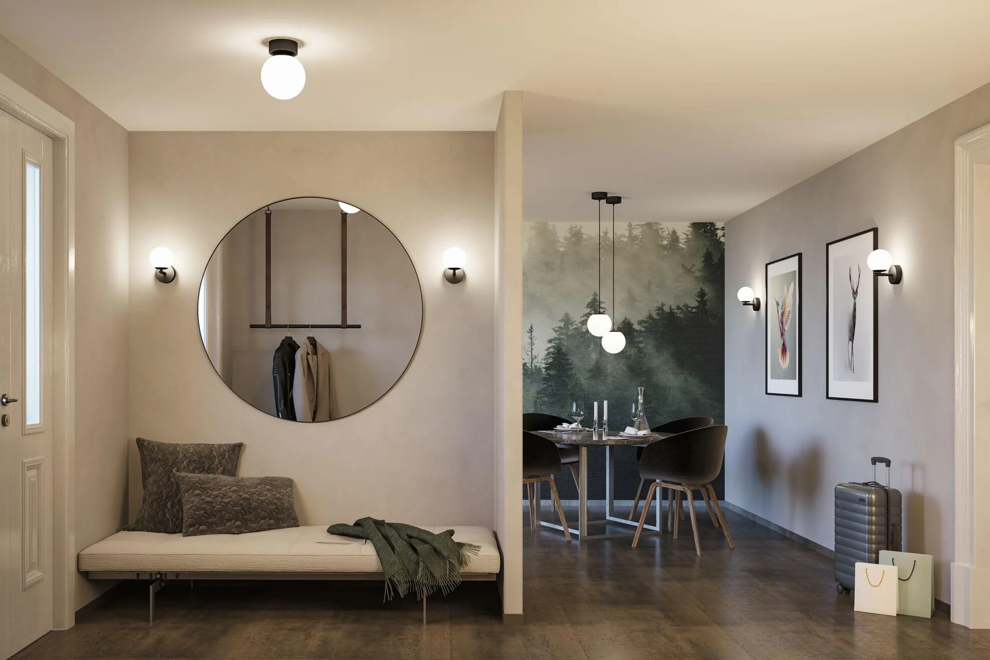 Paulmann 71074 LED oprawa naścienna Selection Bathroom Gove IP44 3000K 400lm 230V 5W czarny matowy, satynowy, oprawa łazienkowa