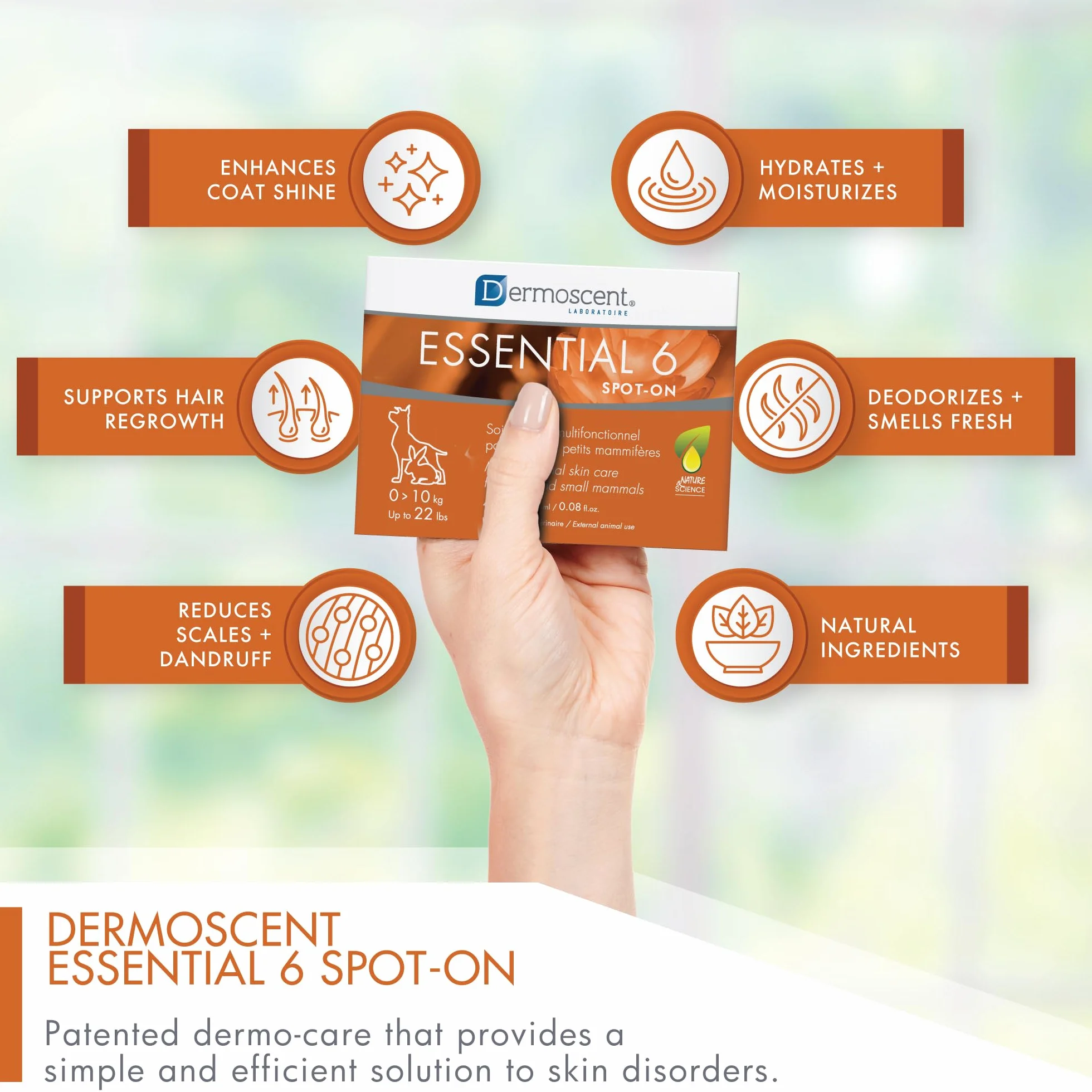 Dermoscent Essential 6 Spot-On | 4 x 0,6 ml | dla małych psów, kotów i małych zwierząt | może pomóc w łagodzeniu swędzenia | z witaminą E | bezproblemowe stosowanie
