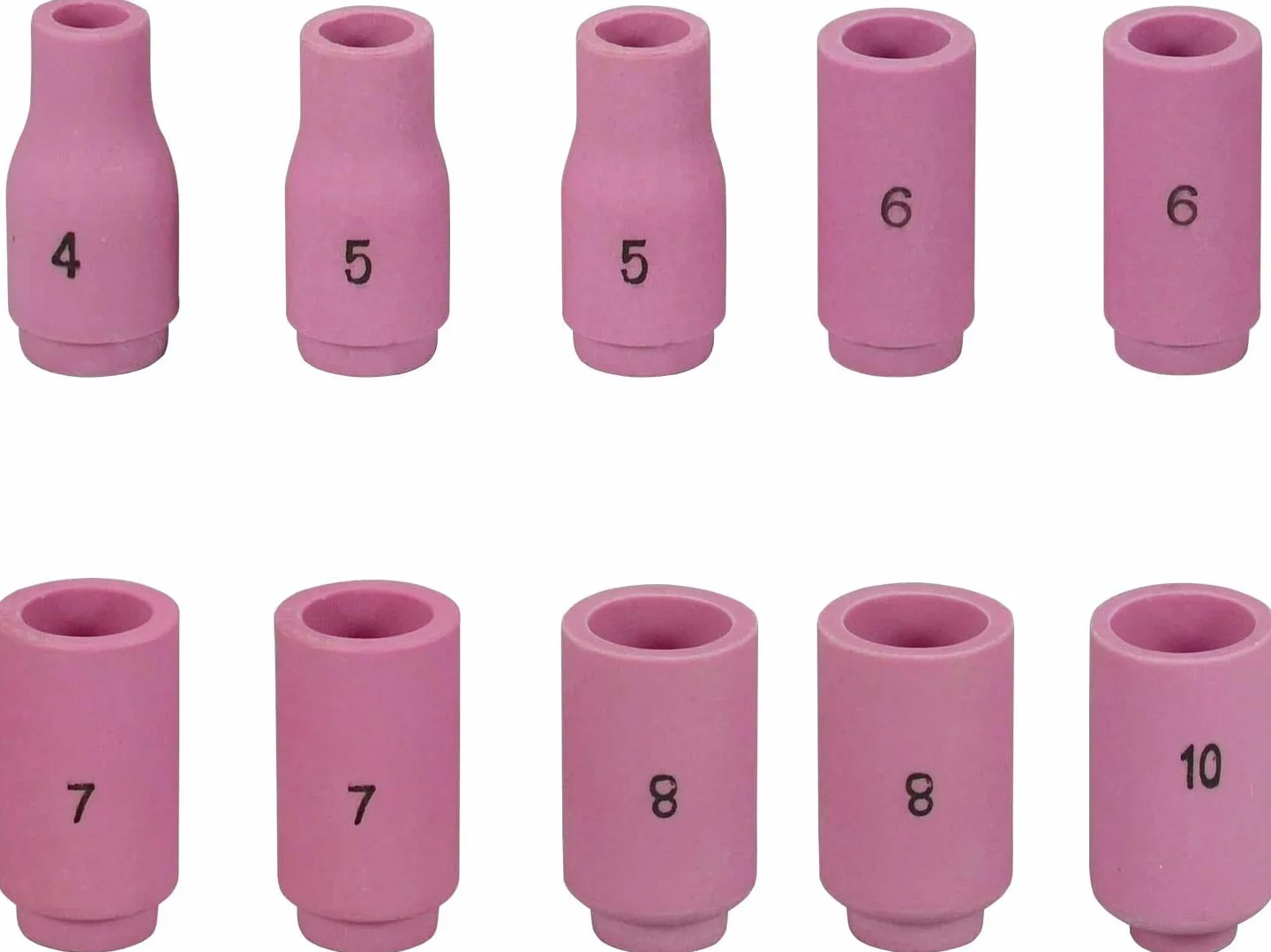 RIVERWELD Dysze TIG Alumina Ceramic Cup: 13N08 4# 6,5mm 13N09 5# 8,0mm 13N10 6# 9,5mm 13N11 7# 11,0mm 13N12 8# 12,5mm 13N13 10# 16,0mm dla SR WP 9 17 18 20 25 26 piopów TIG 10 szt.