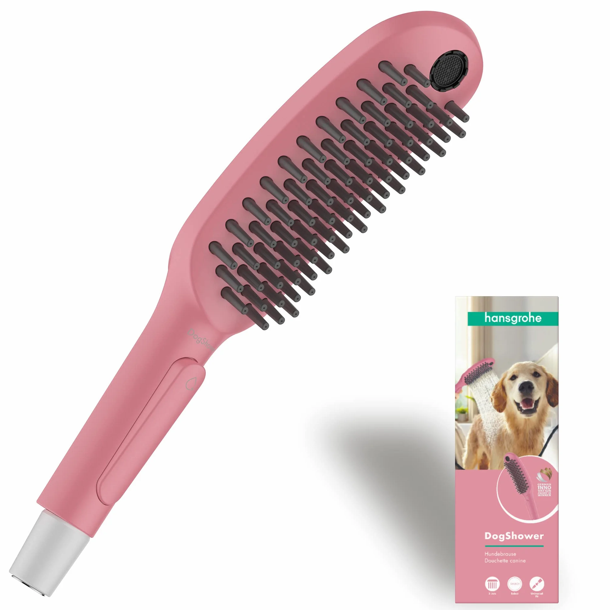 hansgrohe DogShower Główka prysznicowa dla psów 150 3jet z masującymi dyszami Pink, 26640560