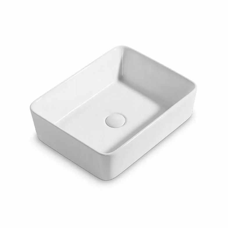 Umywalka nablatowa ceramiczna stawiana biała na blat loft nowoczesna 49x38x14 cm stylowa funkcjonalna minimalistyczna elegancka industrialna kompaktowa praktyczna