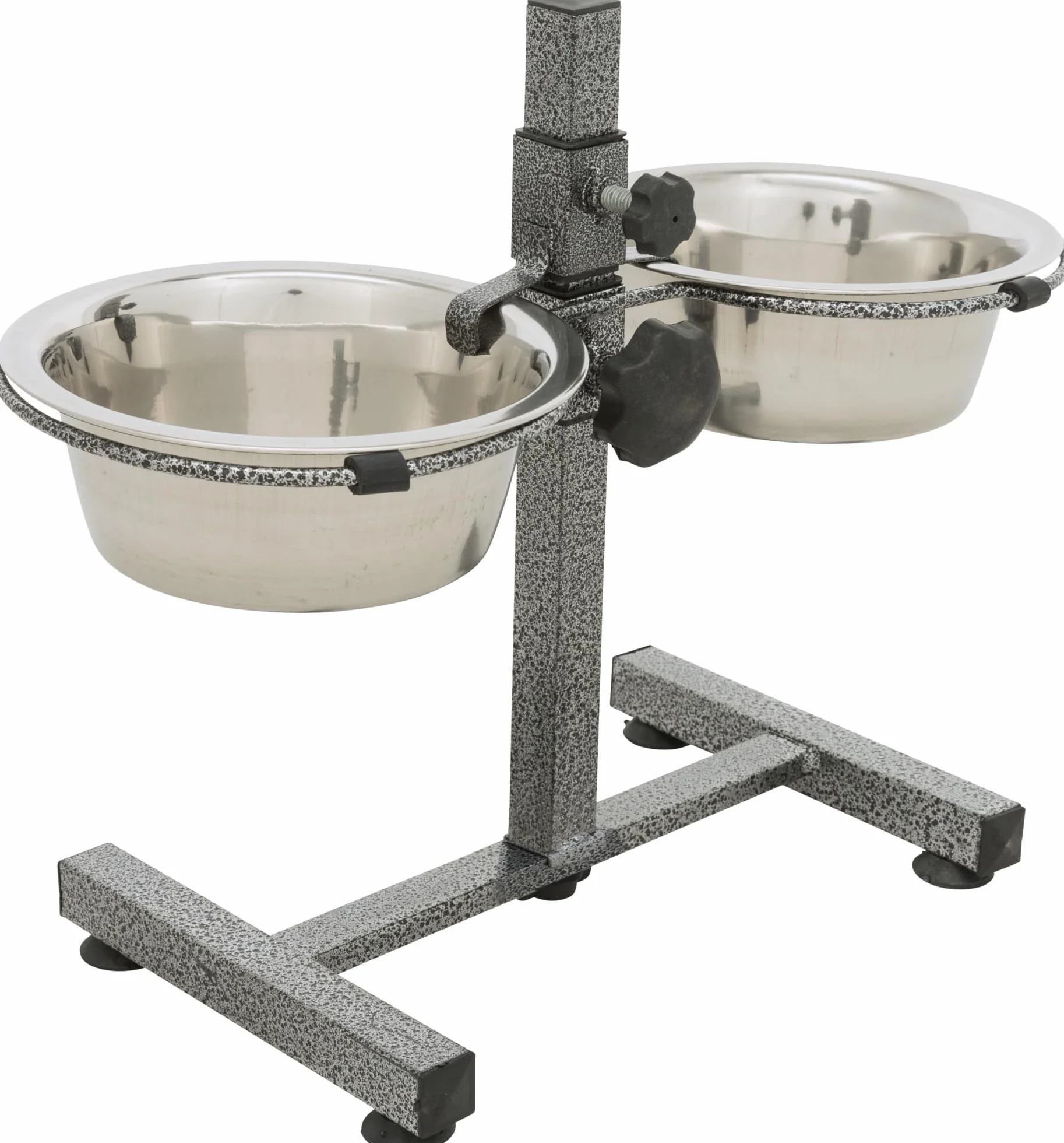 Trixie Podpórka do misek dla psów, 2 x 0,75 l (średnica 15 cm), regulacja wysokości do 27 cm, czarna