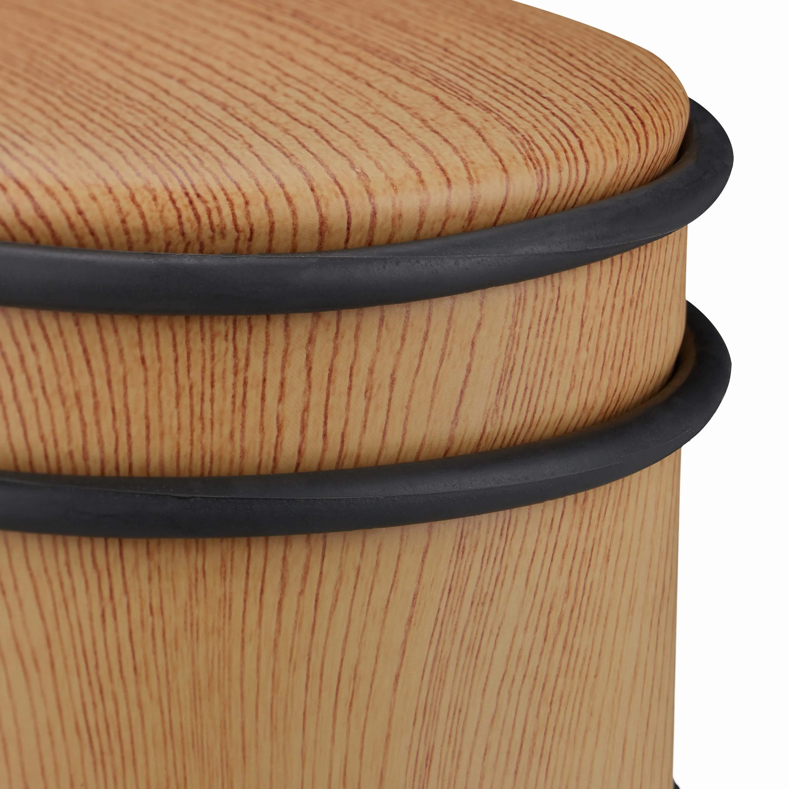 Relaxdays stoper do drzwi, blokada drewniana, gumowa, ∅ 9,5 cm, brązowy