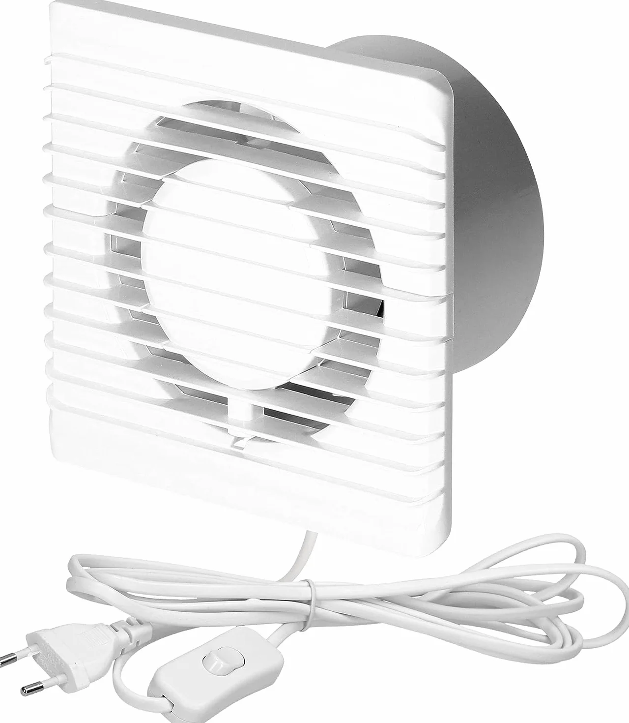 Wentylator Łazienkowy 125 mm 34 dB Wydajny Natynkowy Montaż Długość Przewodu ok.1,3 m (z wyłącznikiem)