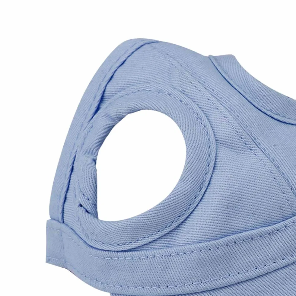 Czapka bejsbolowa dla psa i kota, czapka outdoorowa, Sunbonnet, regulowane paski, na lato, podróż, kapelusz sportowy, opakowanie wielokrotnego użytku, socialme-eu(S-Blau)