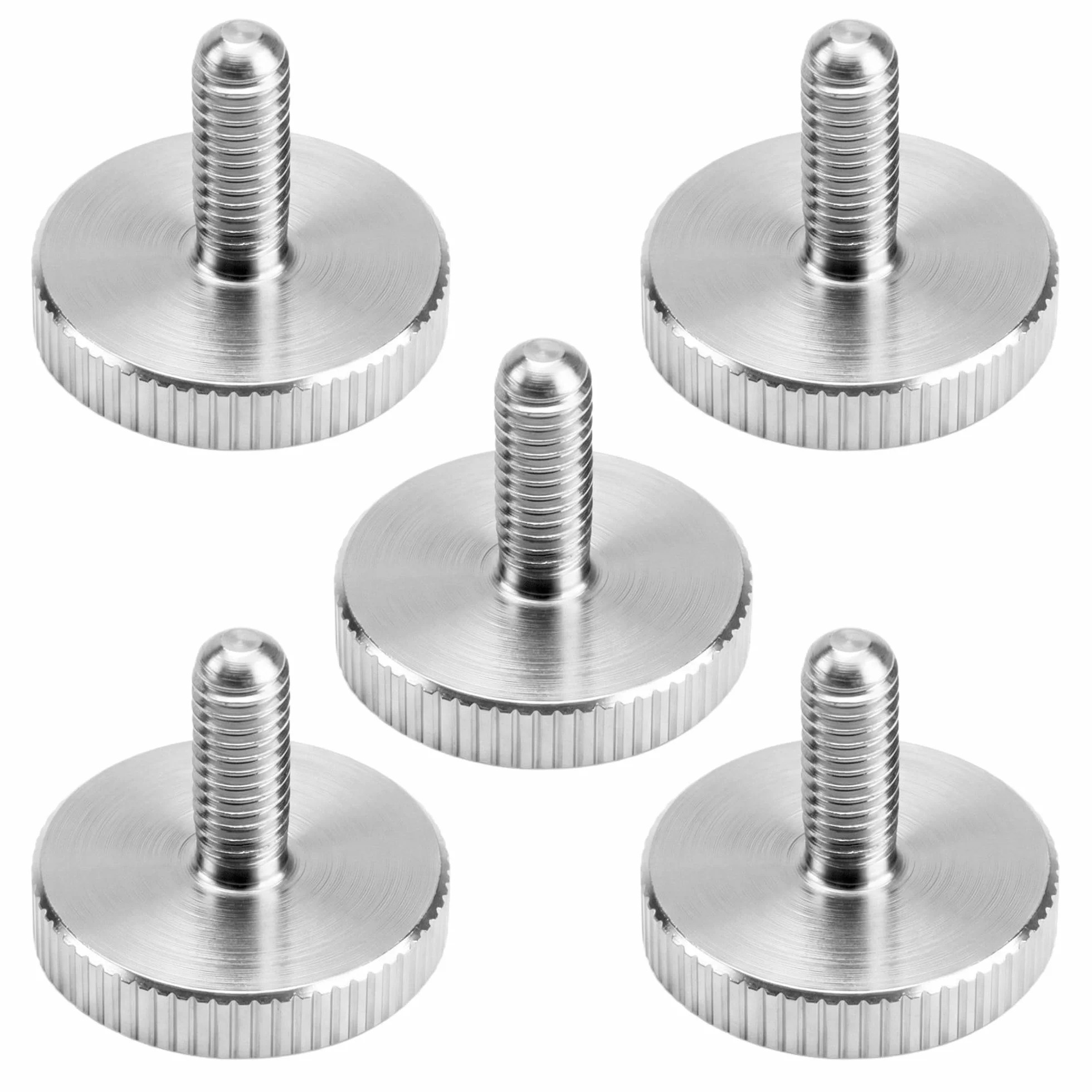 5 Sztuk DIN 653 Płaskie Śruby Radełkowana M6x16 mm,Stal Nierdzewna Okrągłe Śruba Radełkowane,Ręcznie Dokręcane Radełkowanych Uchwyt Nadaje Się do Obrabiarek Przemysłowych,Urządzeń Mechanicznych