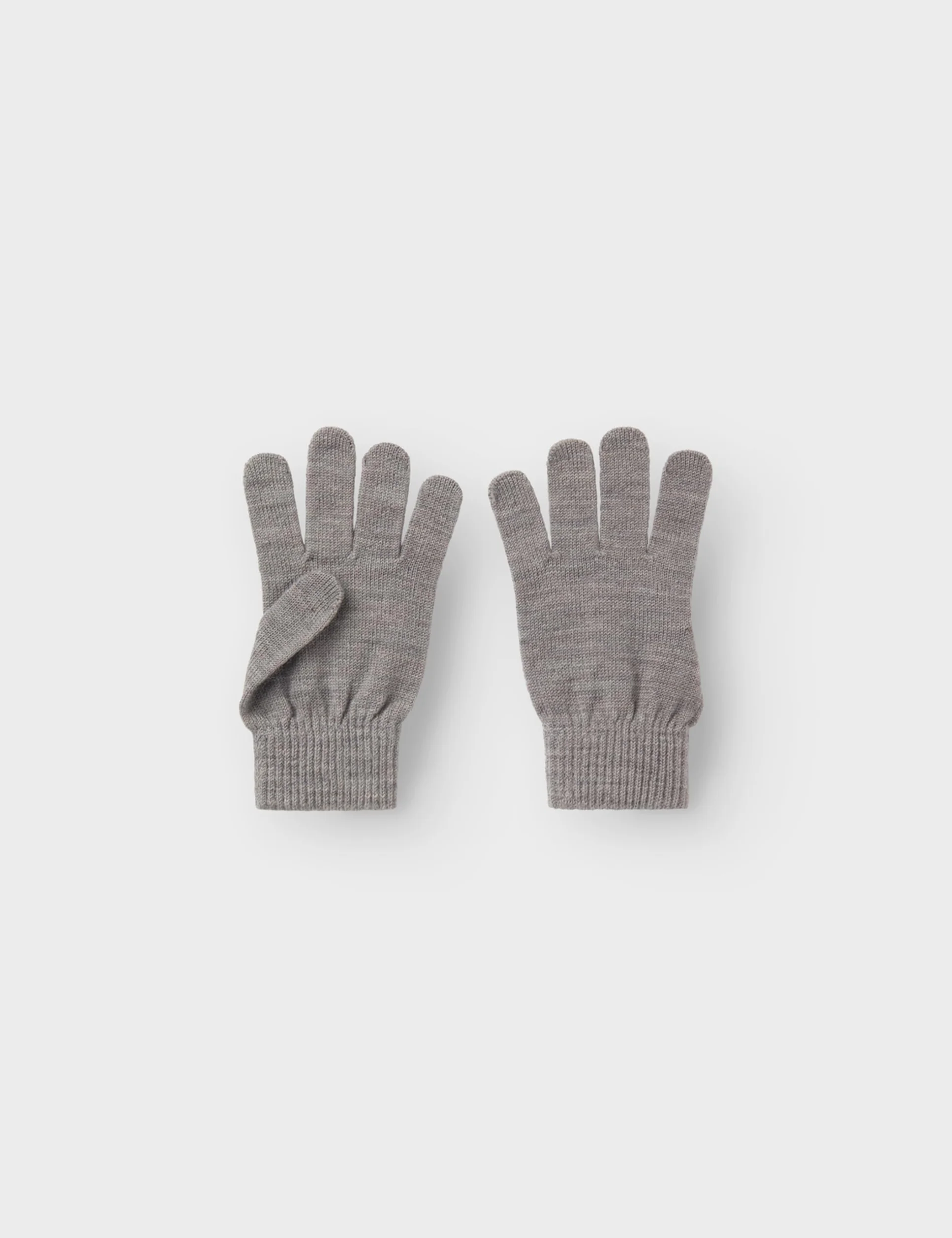 NAME IT Chłopięce rękawiczki NKMWHOLLA Wool Gloves, szare, rozmiar 7, szary, 7