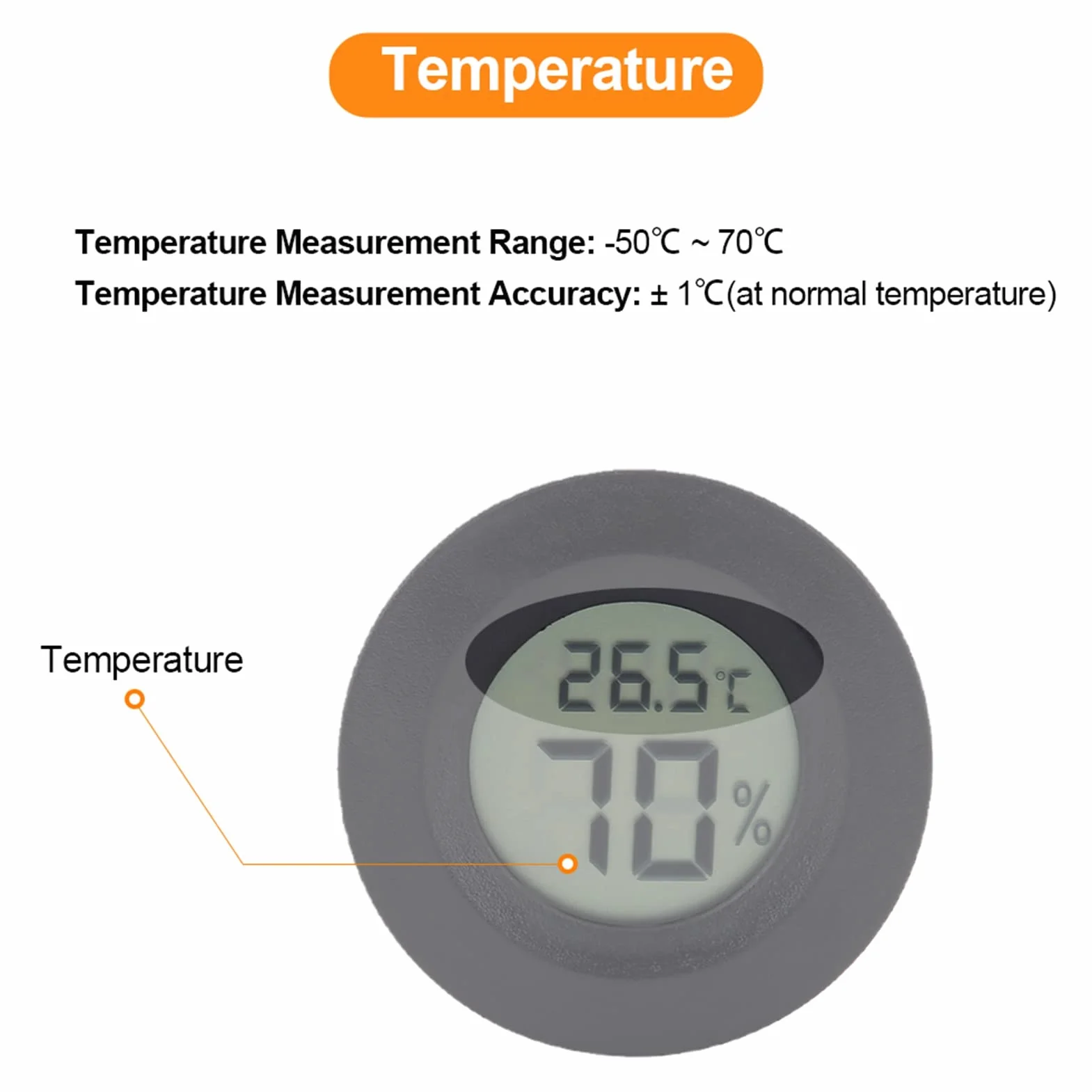 Mini termometr z higrometrem, elektroniczny cyfrowy wyświetlacz LCD, pomiar wilgotności powietrza dla zwierząt domowych, do inkubatorów, do hodowli gadów, pudełek, stacja pogodowa, szklarnia, piwnica