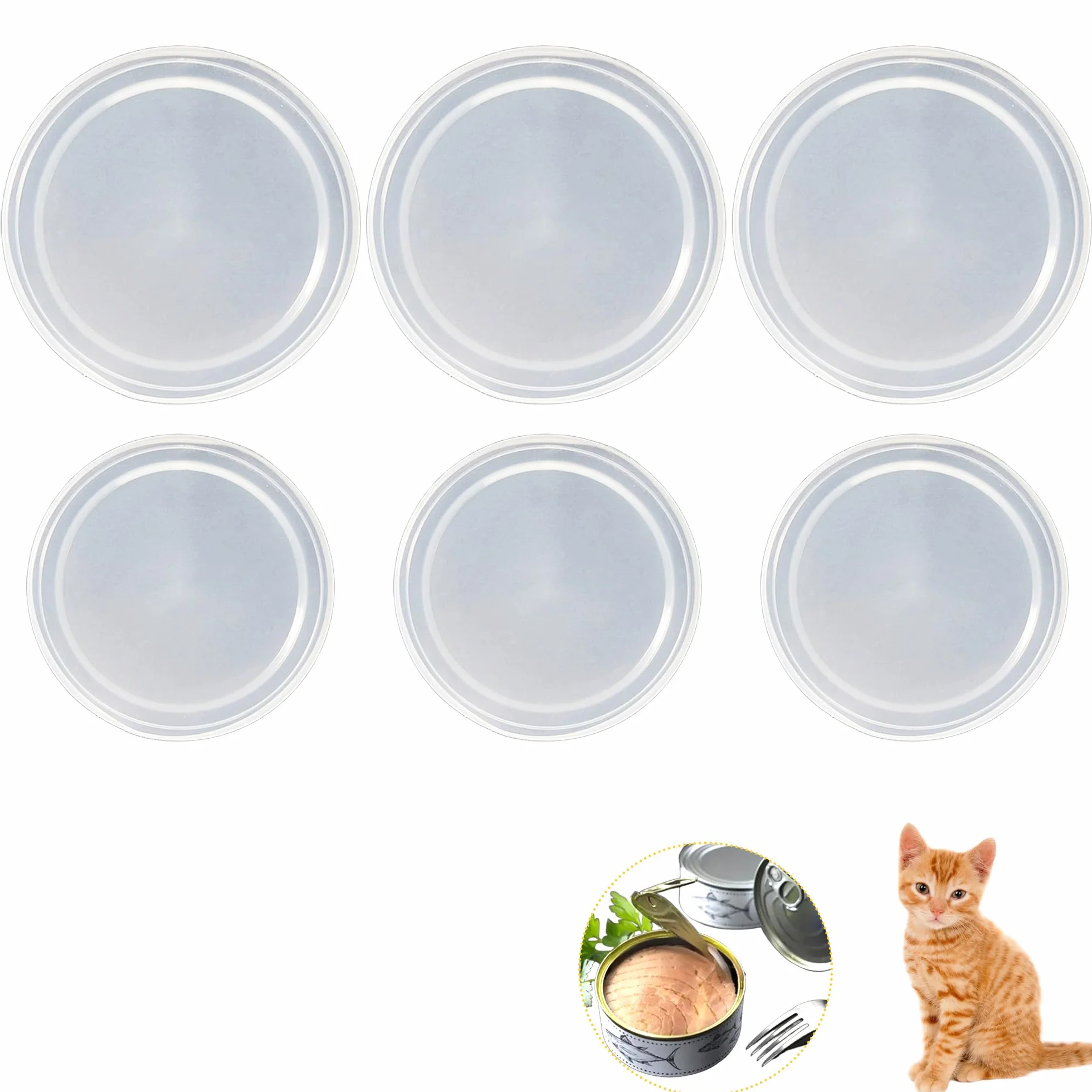 6 sztuk pokrywek do puszek, pokrywki do puszek 400g 800g, pokrywki do puszek z karma dla kotów i psów, zmywalne plastikowe zamknięcia do puszek do przechowywania pokarmu dla zwierząt, karmy dla kotów