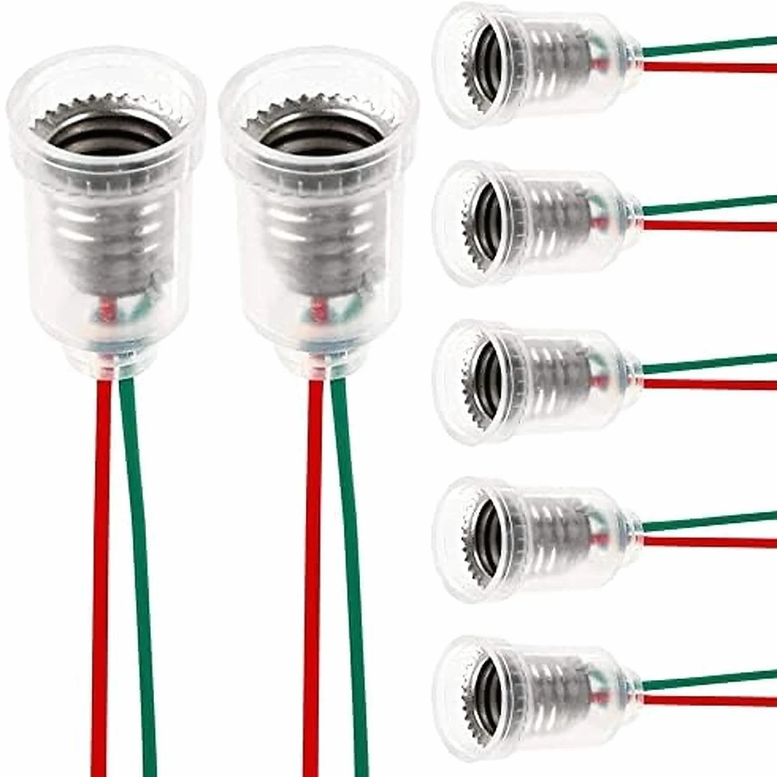 12 sztuk oprawek lampowych E10 z drutem 220V 0,5A 5W gniazdo z plastikowym uchwytem do śrubowych lamp LED - akcesoria do domowych eksperymentów elektrycznych