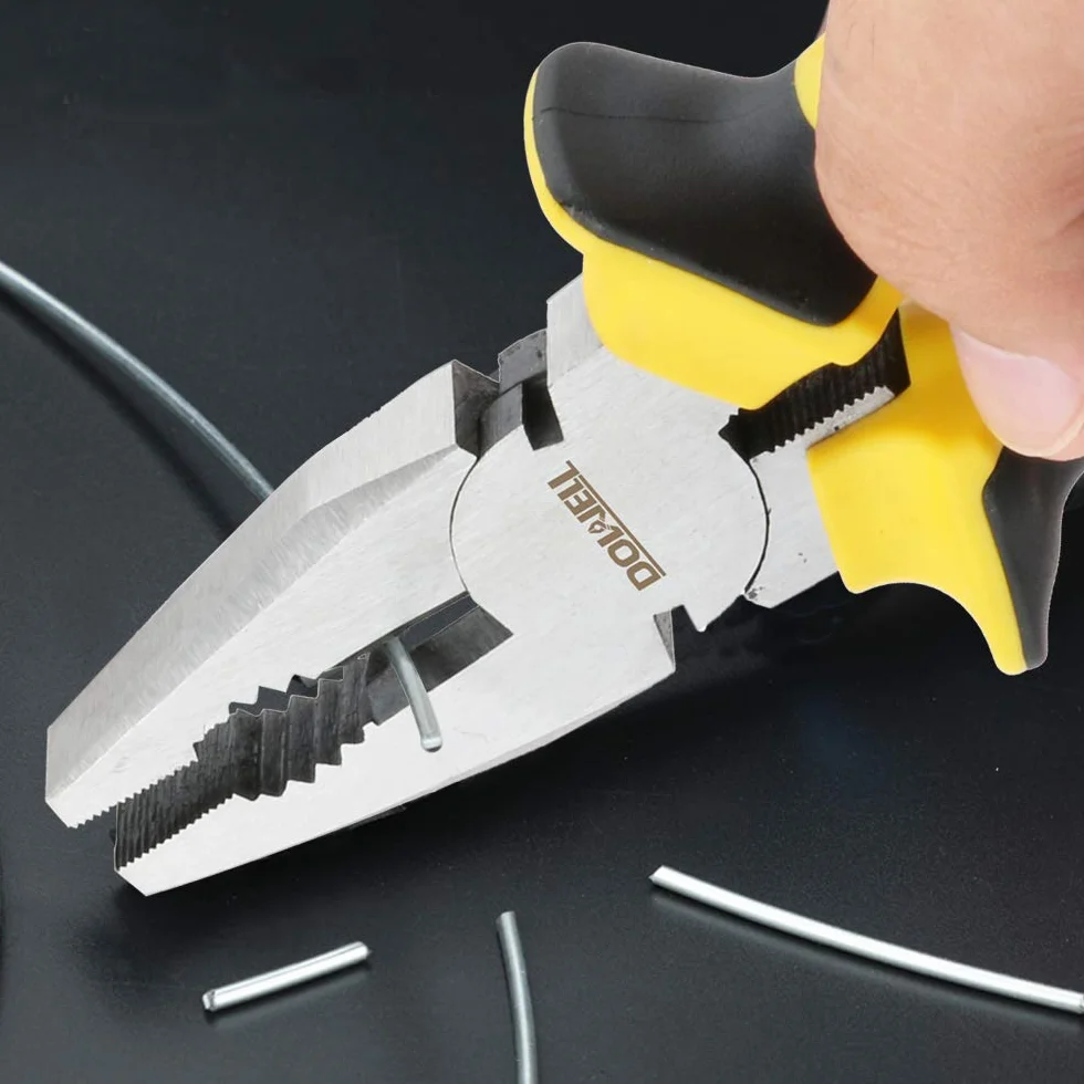 DOWELL Kombinerki Szczypce Lineman's Pliers 18 cm Nikiel Chromowa Stalowa Obcinak Do Drutu