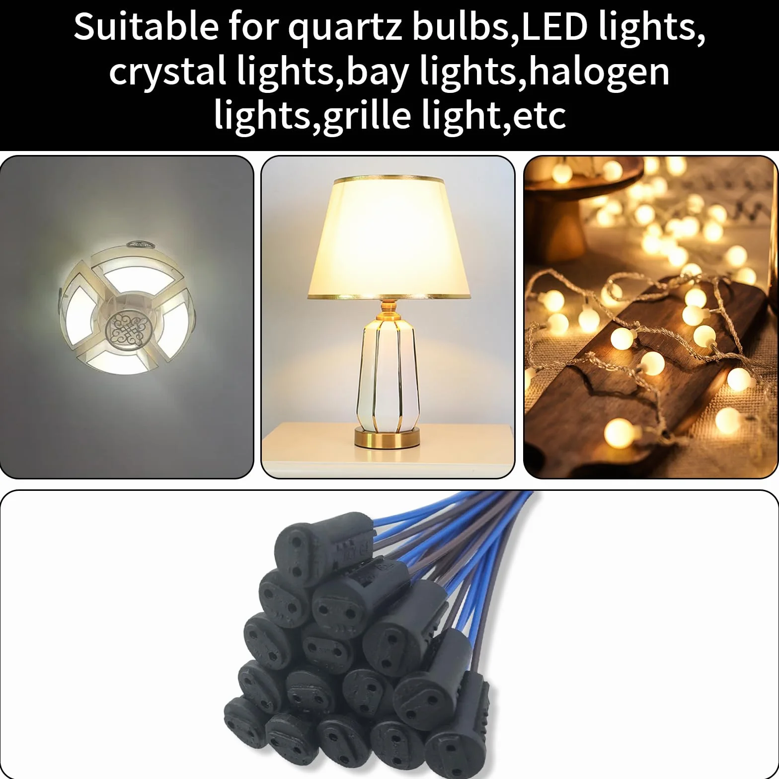 Ymwave 20 sztuk gniazda złącza przewodu G4, uchwyt lampy G4, 20 cm, gniazda lampy do halogenowego żarowego LED