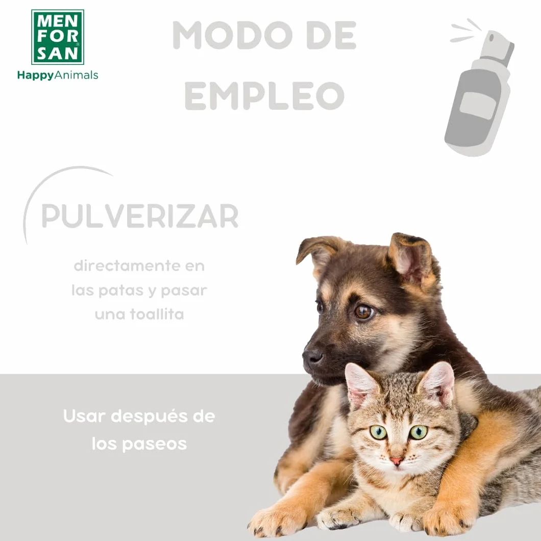 MENFORSAN Środek do czyszczenia łap i poduszek dla psów | Sofa & Bed Hygiene | All Breed Spray | With 100% natural Aloe Vera | Vegan Product | 125 ml