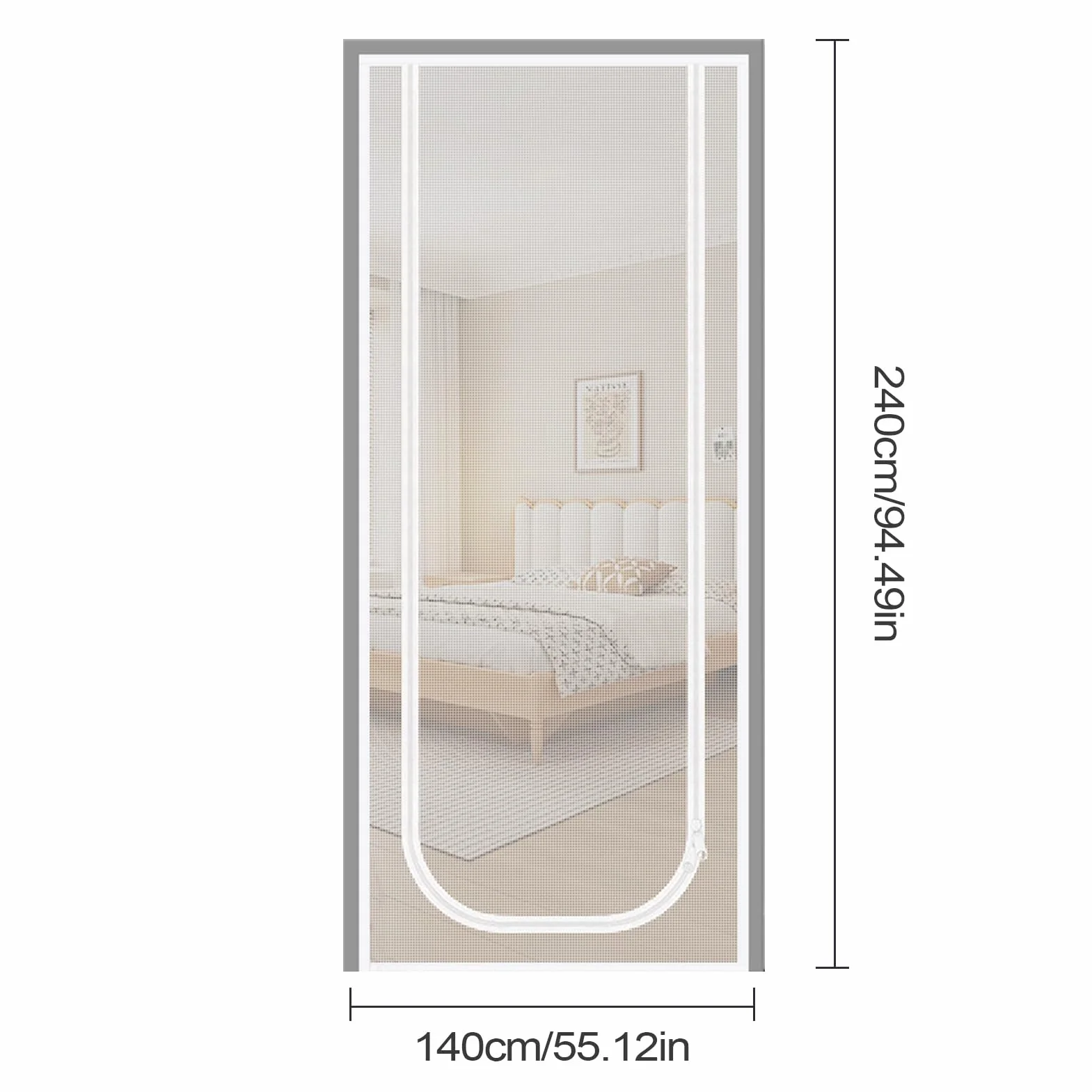 Pet Proof Screen Door, Mesh Cover, Cat Resistant Screen, Scratch Proof Zipper Design, Ventilated Barrier for Home Use, 31.52x78.8 or 55.16x94.56 Inches, Transparent, 1 Piece