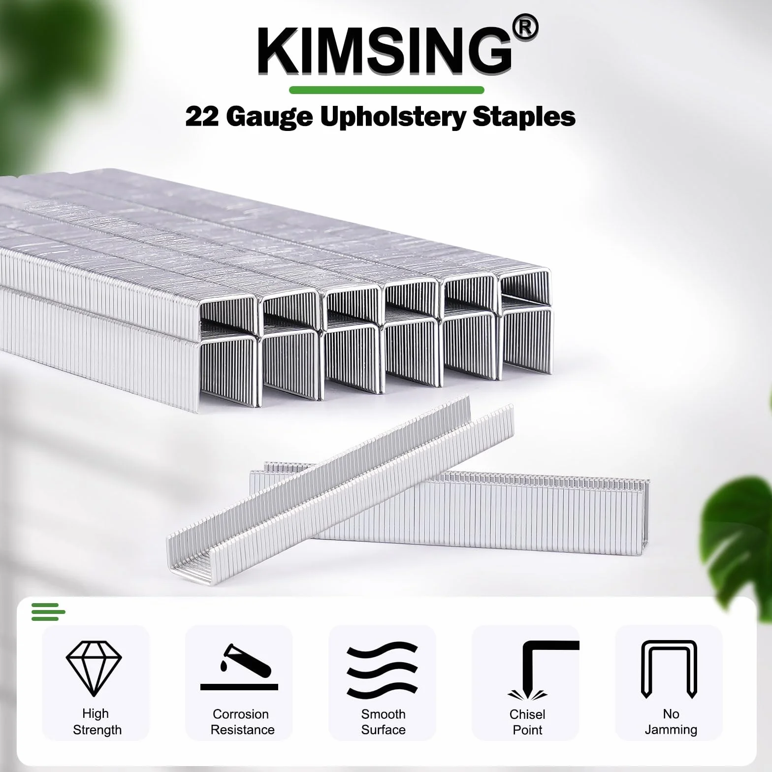 KIMSING 22 Gauge typ 71 galwanizowane zszywki tapicerskie, korona 9 mm, długość 6 mm lub 10 mm, zszywki tapicerskie z cienkiego drutu, łączniki do zszywacza powietrznego, zszywacza (długość 6 mm - 1 pudełko)