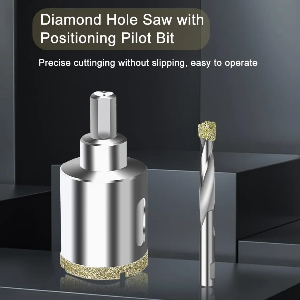 ASNOMY Diamentowa Otwornica 100 mm z Wiertłem Centrującym do Szkła, Płytek, Marmuru i Granitu