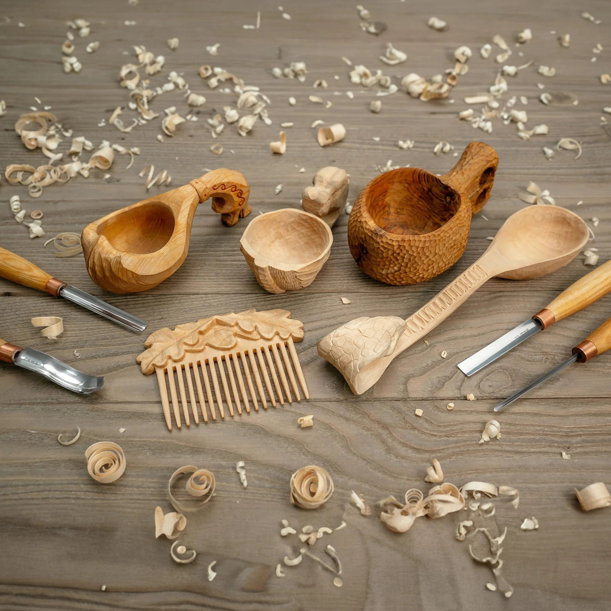 BeaverCraft Dłuta do rzeźbienia w drewnie, dłuto w kształcie litery V, dłuto ręczne do wybielania K12/02, kompaktowe dłuta, narzędzia do rzeźbienia w drewnie dla początkujących i profesjonalistów