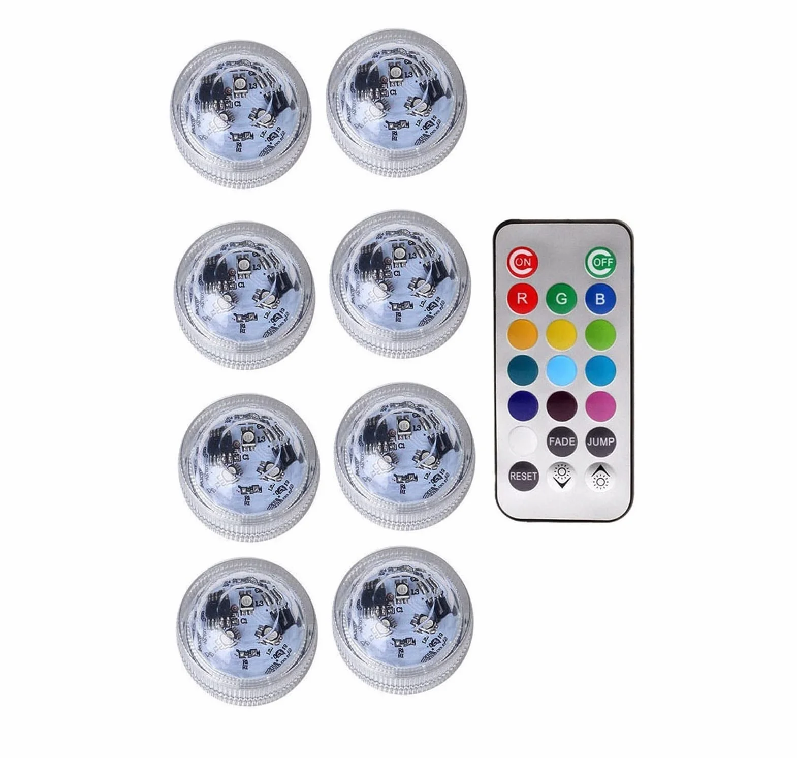 Pływające światło basenowe LED, światło zanurzeniowe Rgb, IP68 Wodoodporna zdalnie sterowana lampa podwodna, akcesoria basenowe (kolor: 8 lampa 1 kontroler)