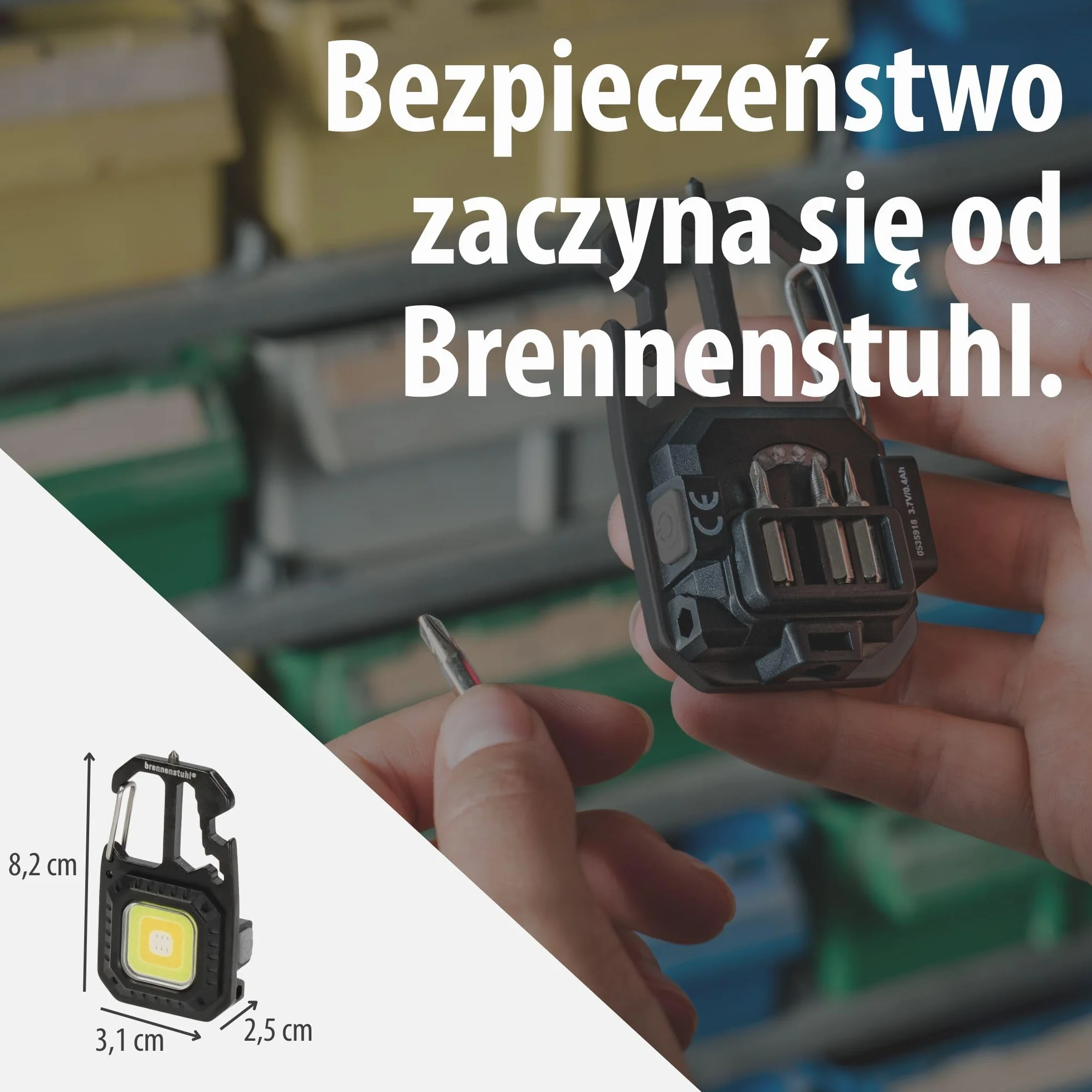 Brennenstuhl Mini LED Latarka MTL 600 A 600 lm, 7 trybów, akumulatorowa latarka warsztatowa