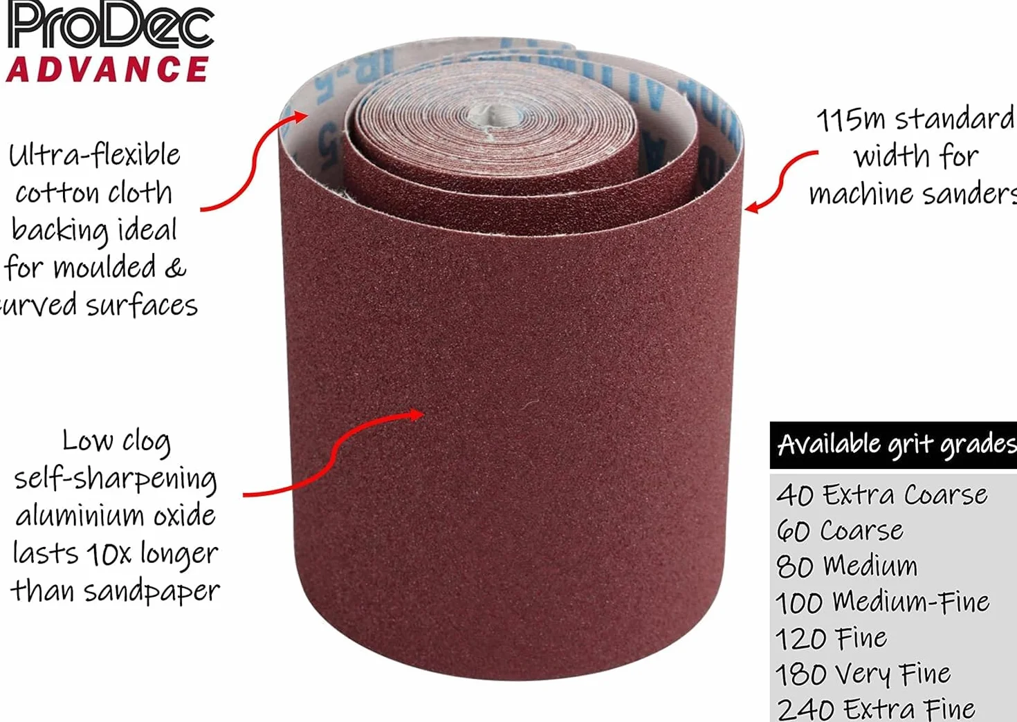 ProDec Advance 5m Rolka 120 Grit ProFlex Ultra Papier Ścierny z Tlenku Glinu
