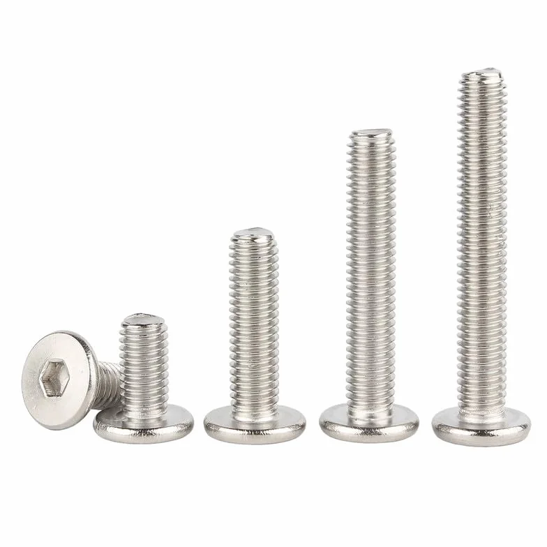 M5 x 8mm 50 Pcs Sześciokąt wewnętrzny Ekstra cienki Śruby z łbem płaskim Stal nierdzewna 304 Niski profil Komputer Śruby maszynowe