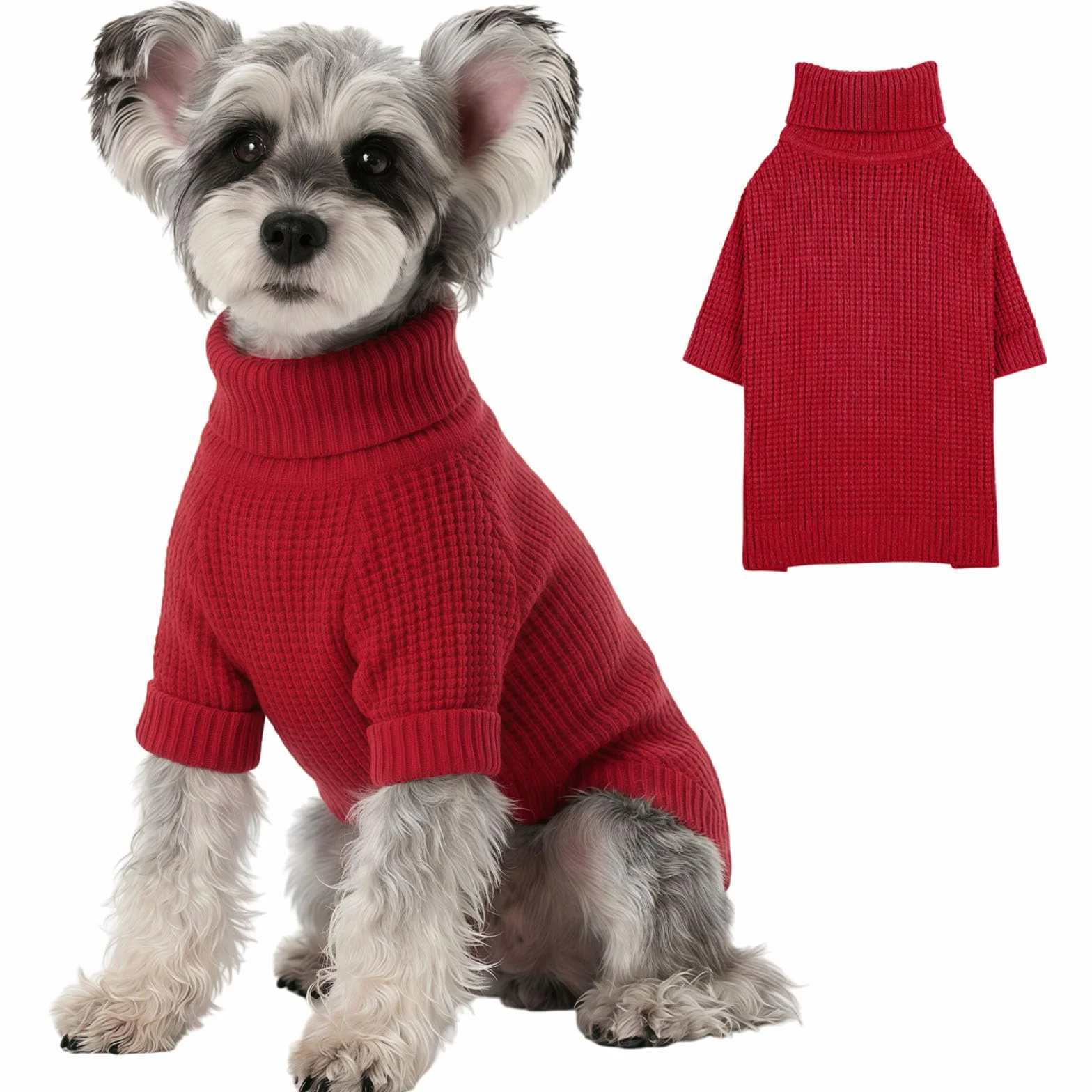 KONVINIT Sweter dla psa średniej wielkości – oddychający sweter dla psa dla buldoga francuskiego i Corgi, długi rękaw z golfem