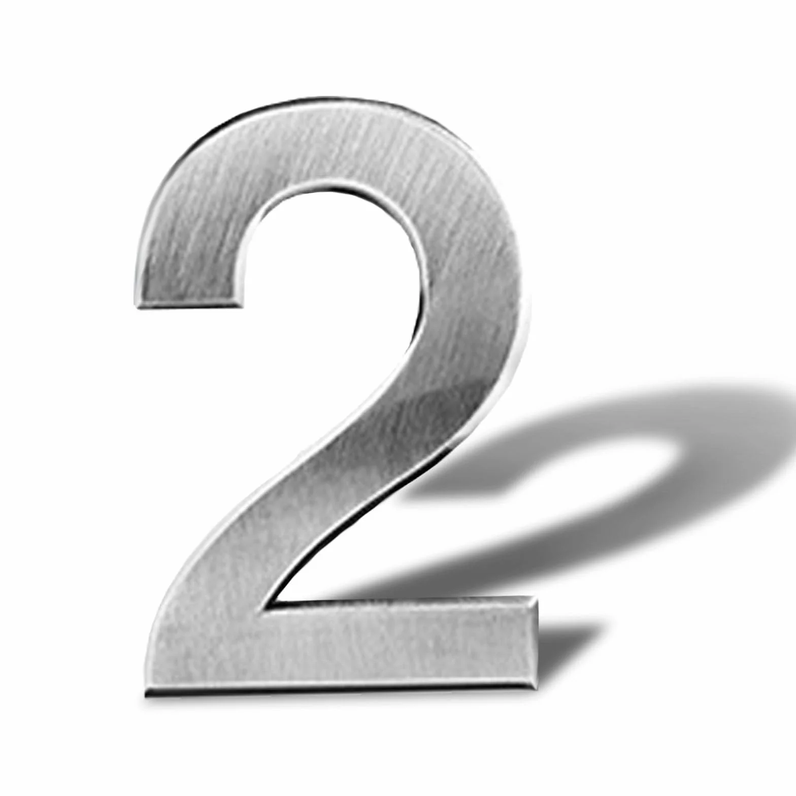 Samoprzylepny numer domu ze stali nierdzewnej, do przyklejenia, wysokość 12 cm, numer ulicy, samoprzylepne, metalowe numery drzwi (2)