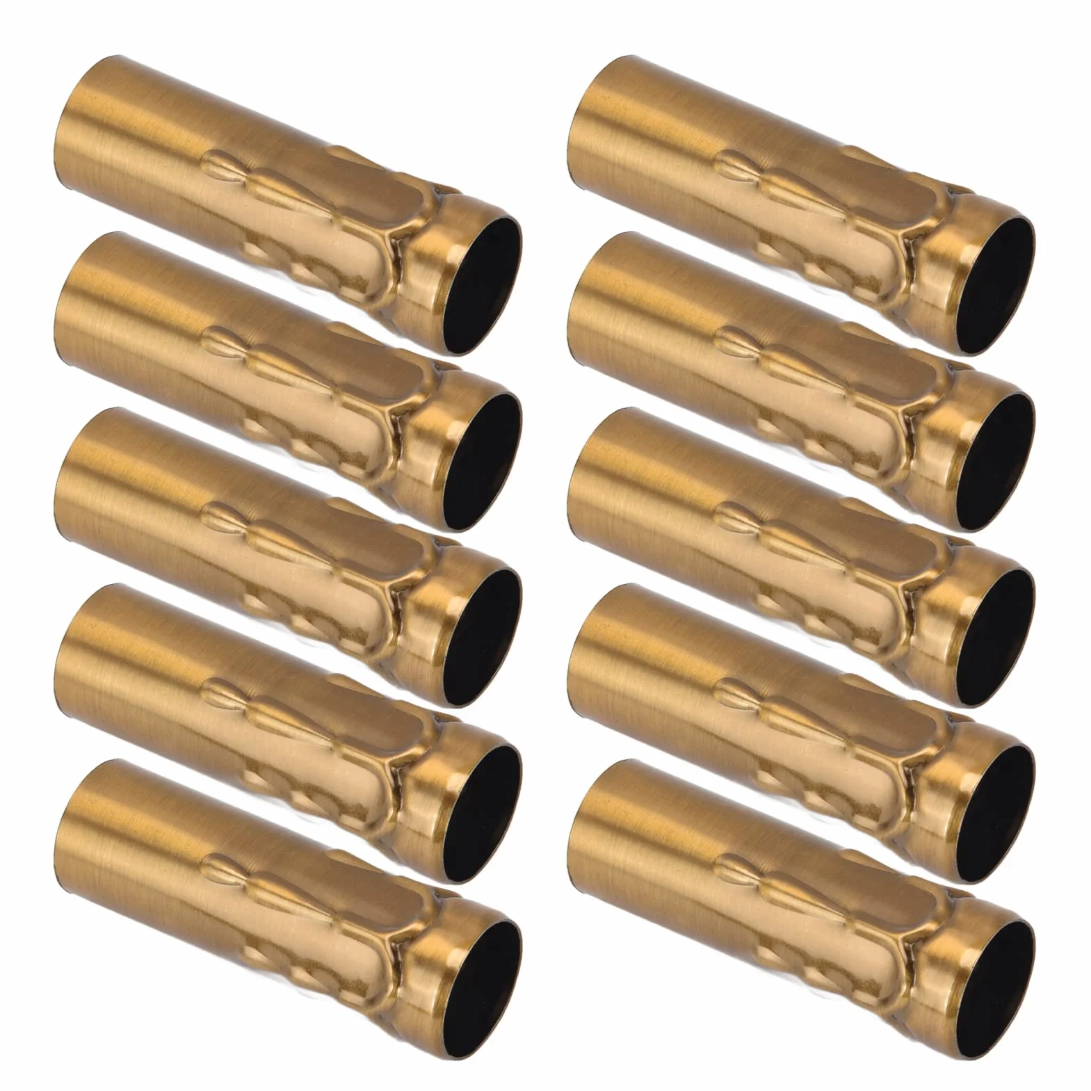 świecowa Rura, 10 Szt. E14 Metalowa Rurka Głowica Lampy Obudowa Żelazna do świecznika Oprawka świetlówka Podstawa Lampy 25x80mm Kryształowy żyrandol, Panele i Jednostki(Złoty brąz)