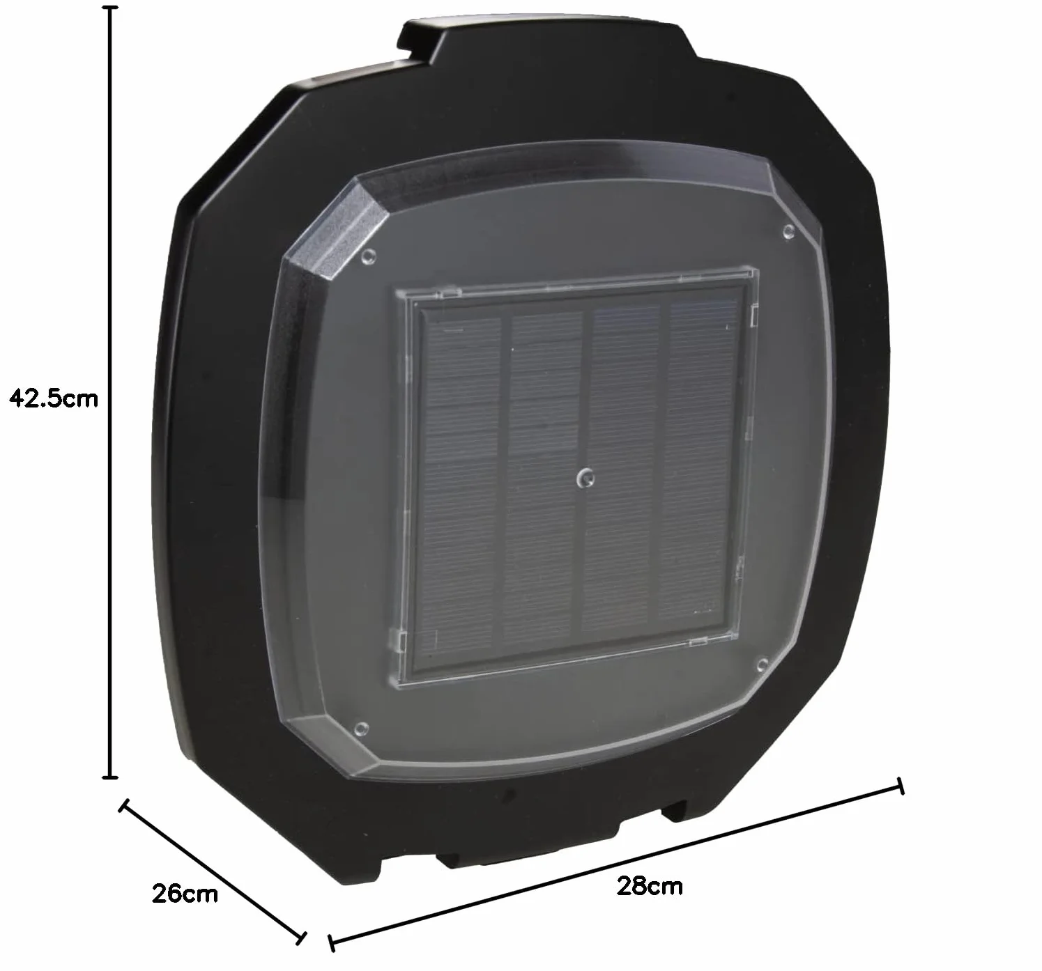 AquaForte Podajnik wędkarski 6 litrów solarny, 1-6 karmienia/dzień, czas karmienia do 20 s, rozmiar pelletu 3-10 mm, zakres wyrzutu ± 1, 2 lub 3 m, kąt dystrybucji: 120° poziomo, w zestawie panel