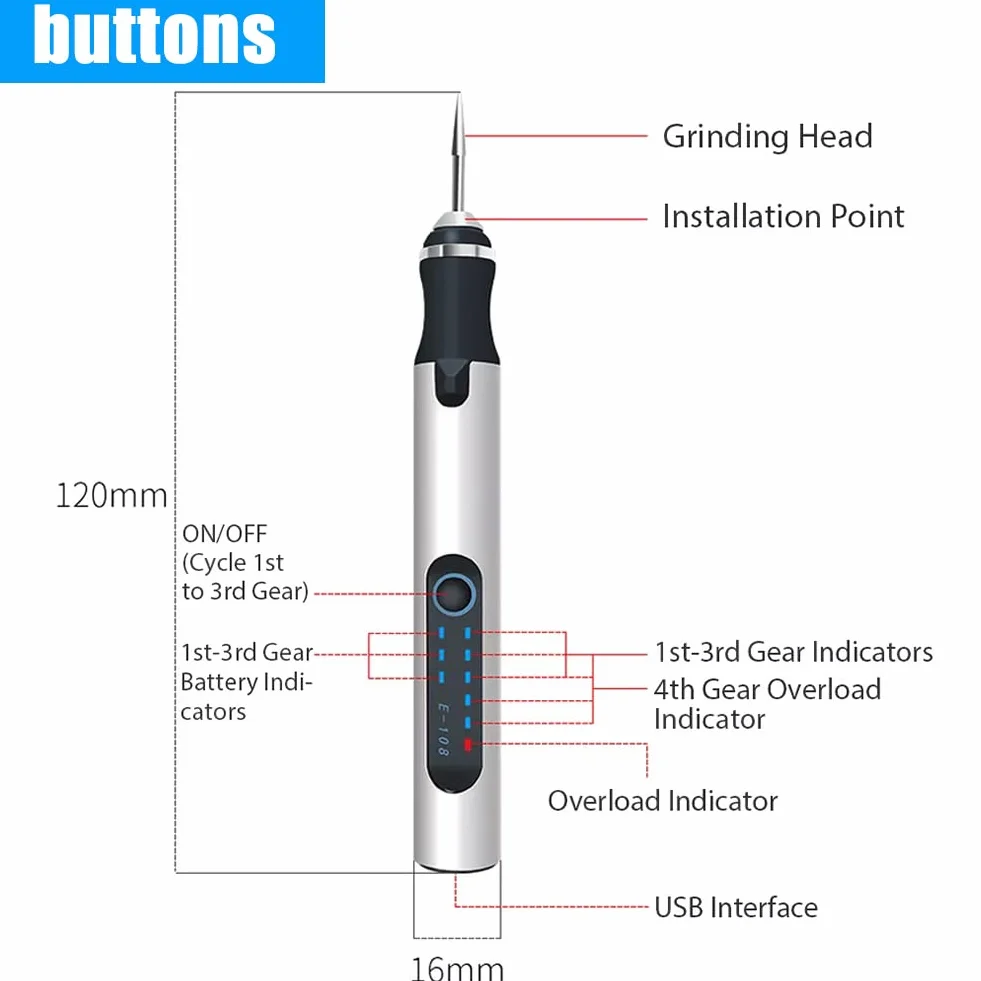Elektryczny zestaw narzędzi do grawerowania mini USB mikrograwer bezprzewodowe obrotowe narzędzie do szkła drewna metalu