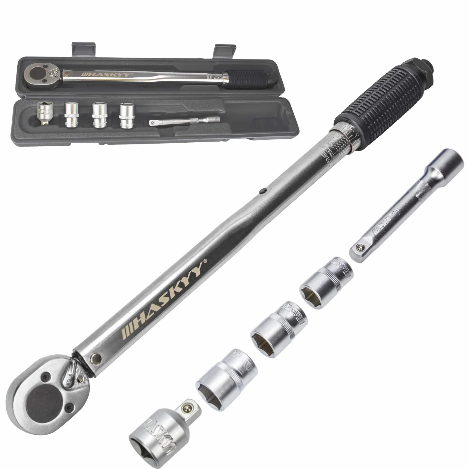 HASKYY 1/2" Klucz dynamometryczny 28-210 Nm odwracalna grzechotka napędowa