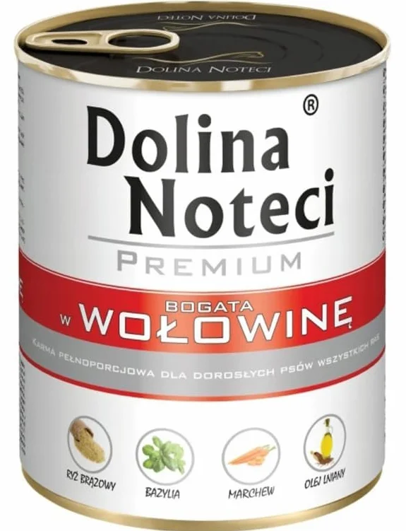 Dolina Noteci Premium - kompletna karma dla dorosłych psów wszystkich ras z wołowiną, 12 x 800 g