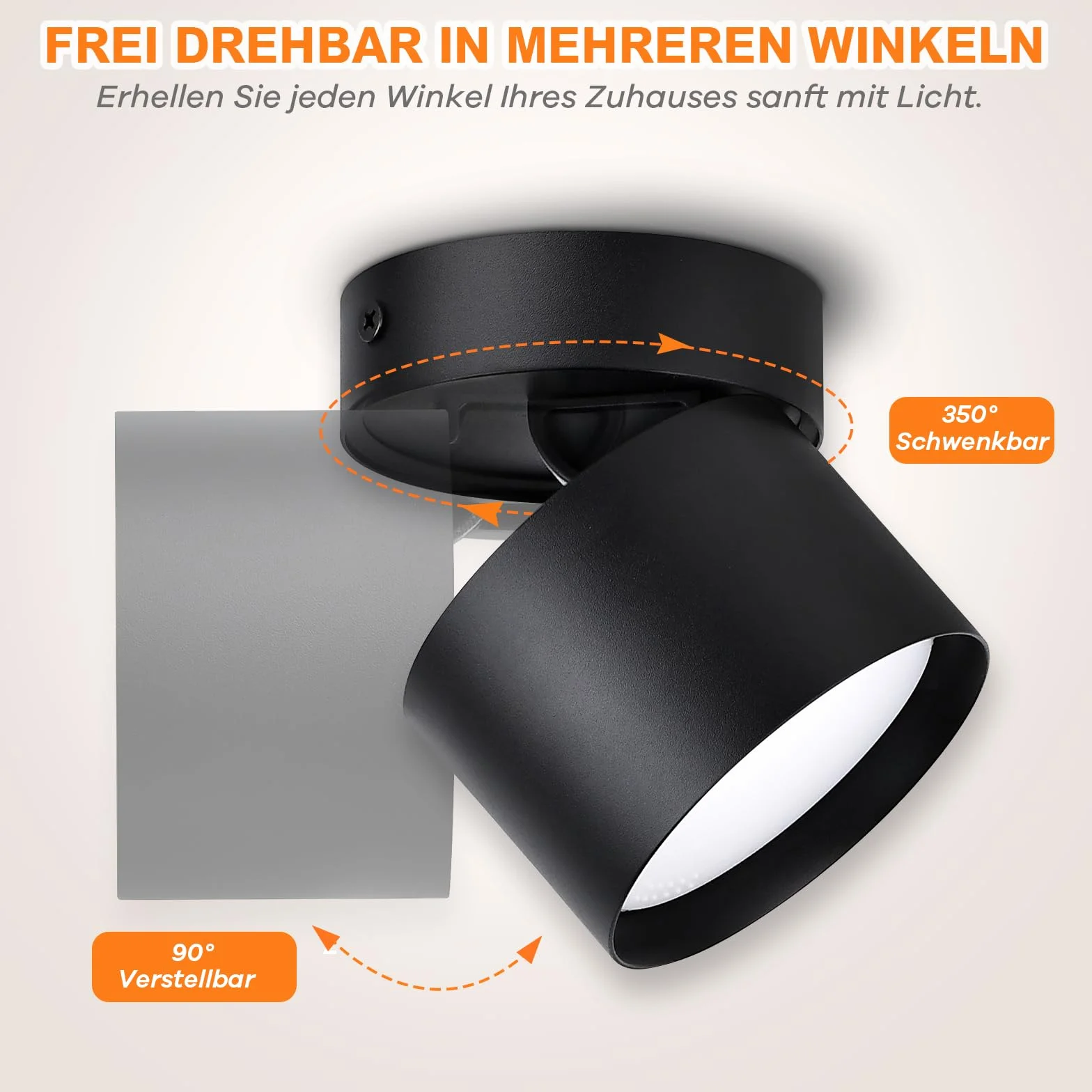 KYOTECH Wystający reflektor led obrotowe i obrotowe Ø84x80mm czarna lampa sufitowa w zestawie 6 W wymienna żarówka GX53 3000K ciepła biel 550 lm reflektor sufitowy LED downlight
