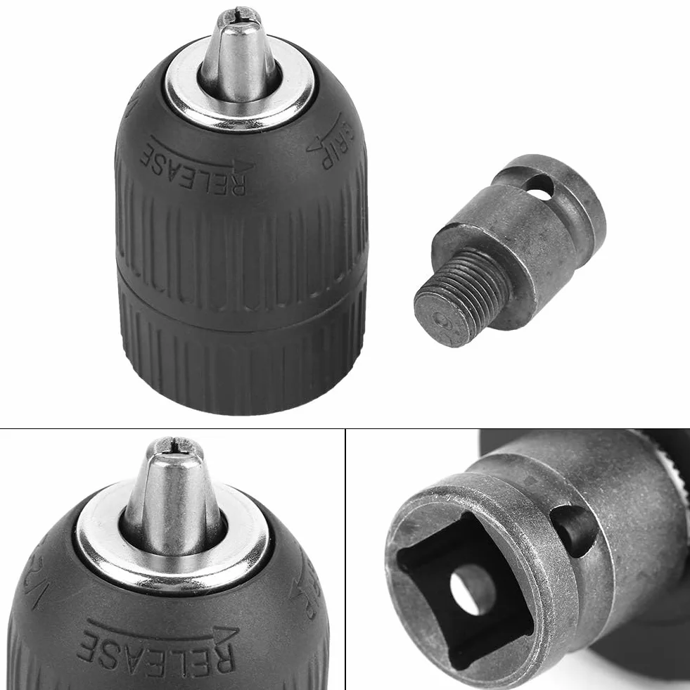 Uchwyt wiertarski, szybkozaciskowy uchwyt wiertarski 2-13 mm 1/2 "-20UNF z adapterem wiertarskim 1/2" do późniejszego montażu kluczy udarowych