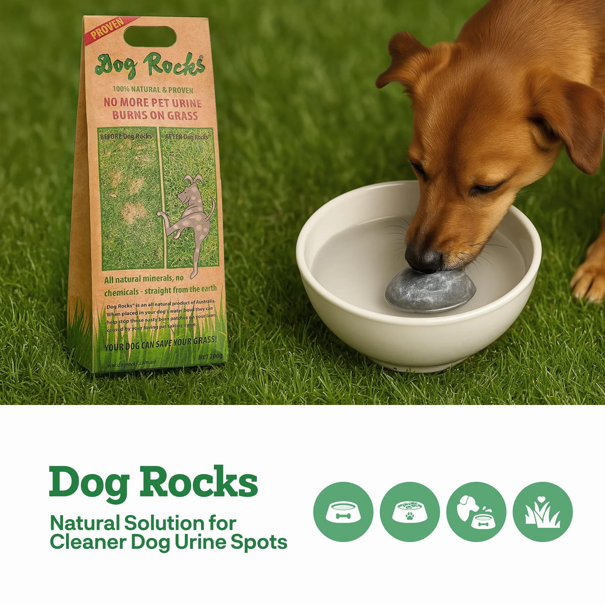 Dog Rocks Środek zapobiegający moczowi 600 g worek zbiorczy przezroczysty