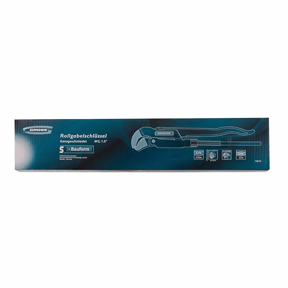 GROSS Klucz Nastawny Typu Żabka do Rur, Dźwigniowy, Kuty, 42 cm