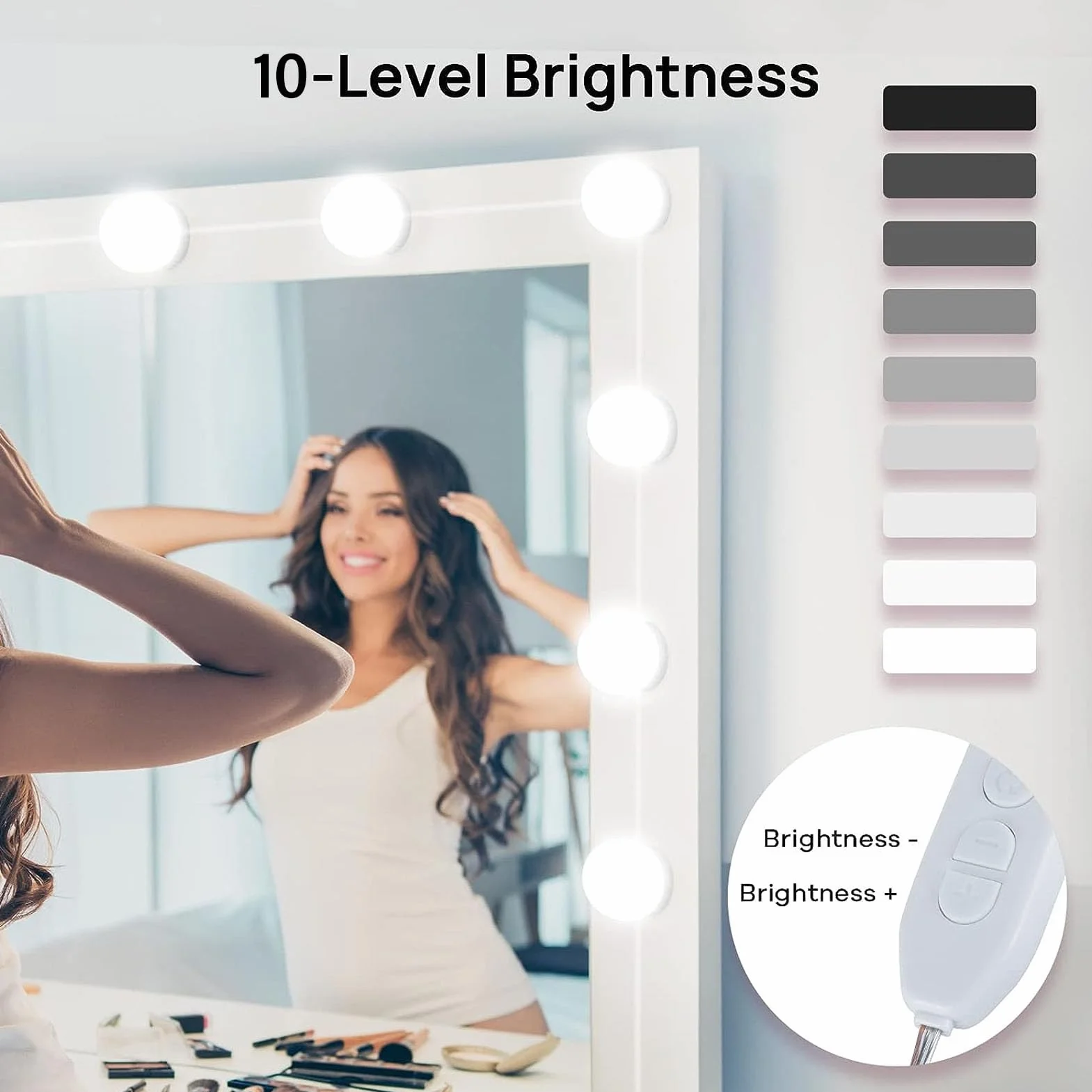 Żarówki Led Vanity Lights Lustrzana żarówka do toaletki USB Ściemnialne oświetlenie ledowe do makijażu for łazienka