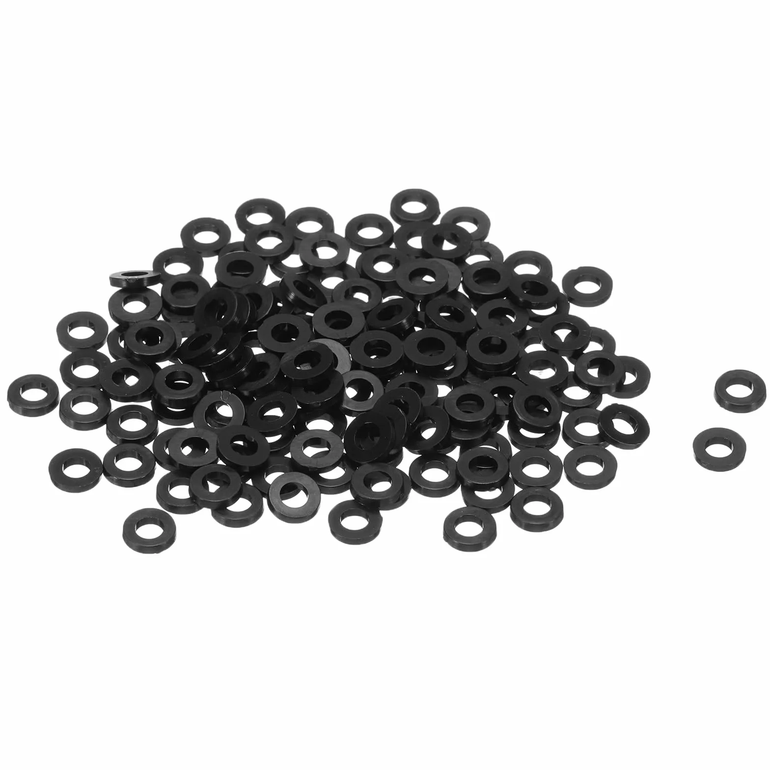 QUARKZMAN 120 sztuk M3 nylonowe uszczelki płaskie 3 mm ID 7 mm OD 1 mm grubość podkładki uszczelki z tworzywa sztucznego uszczelka do arkuszy element mocujący pierścień uszczelniający, czarne