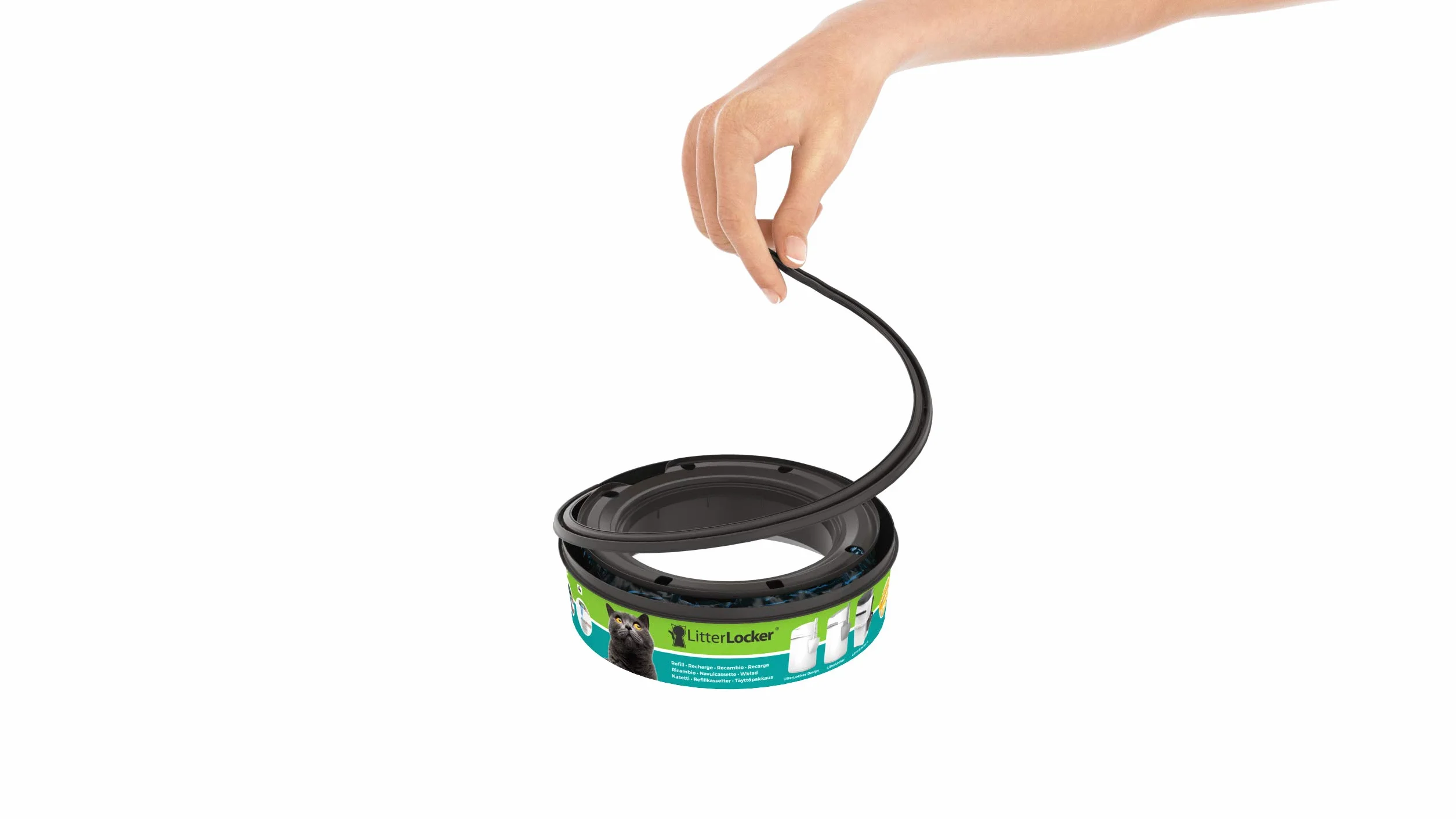 LitterLocker Zestaw 3 okrągłych wkładów do kosza na śmieci II i Design
